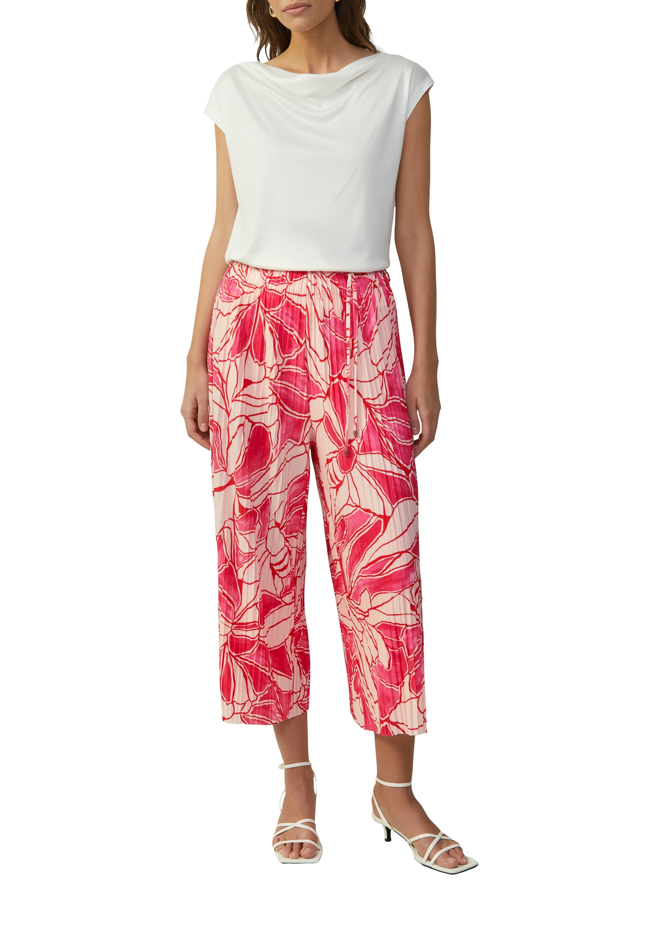 s.Oliver BLACK LABEL Stoffhose, Sommerhose mit All-Over Print und Stuktur
