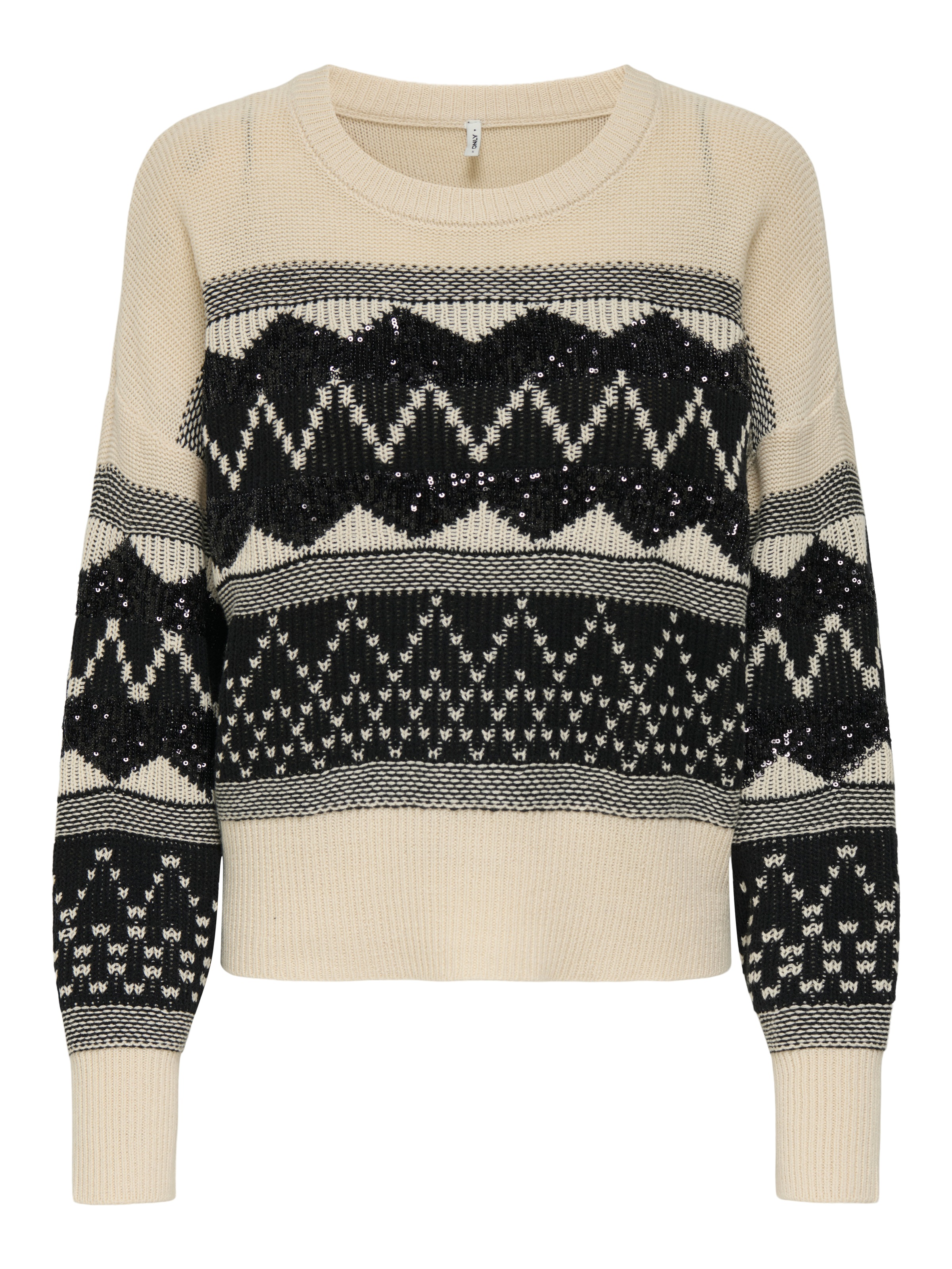 ONLY Strickpullover »ONLMELINE LS SEQUIN O-NECK KNT«