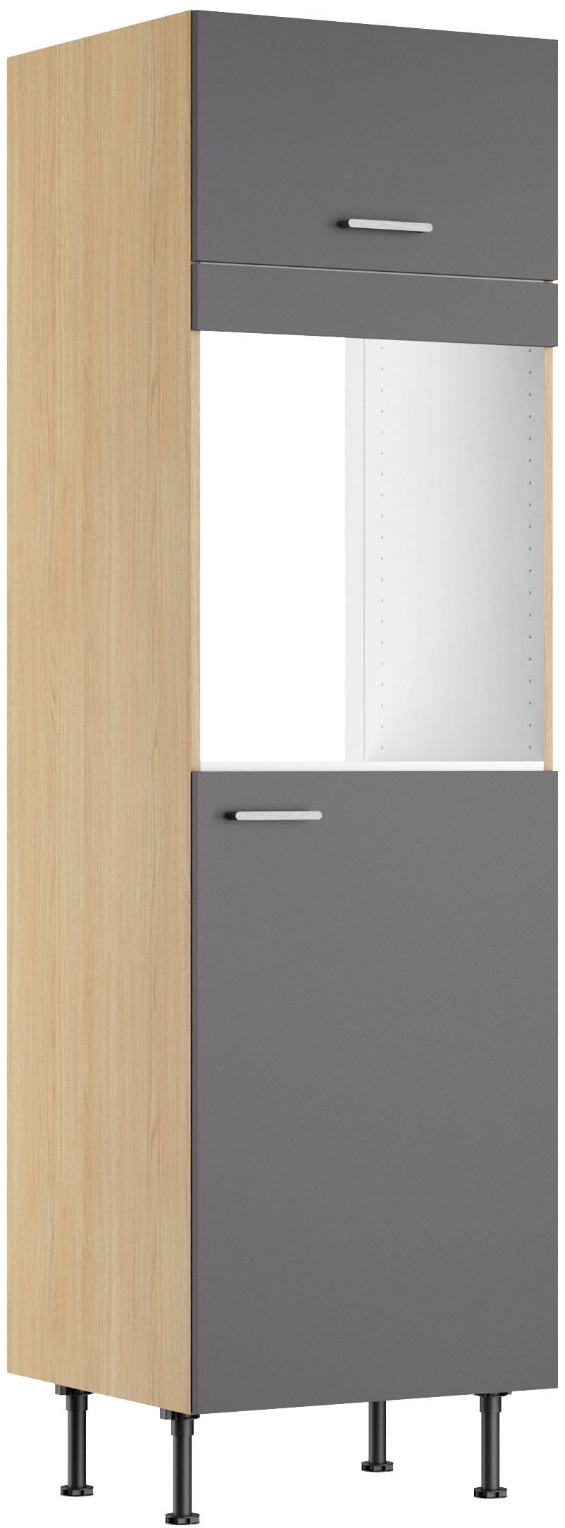 KOCHSTATION Backofenumbauschrank »KS-Lucy« Breite 60 cm, mit 1 Tür, 1 Klappe, Soft-Close, höhenverstellbare Füsse