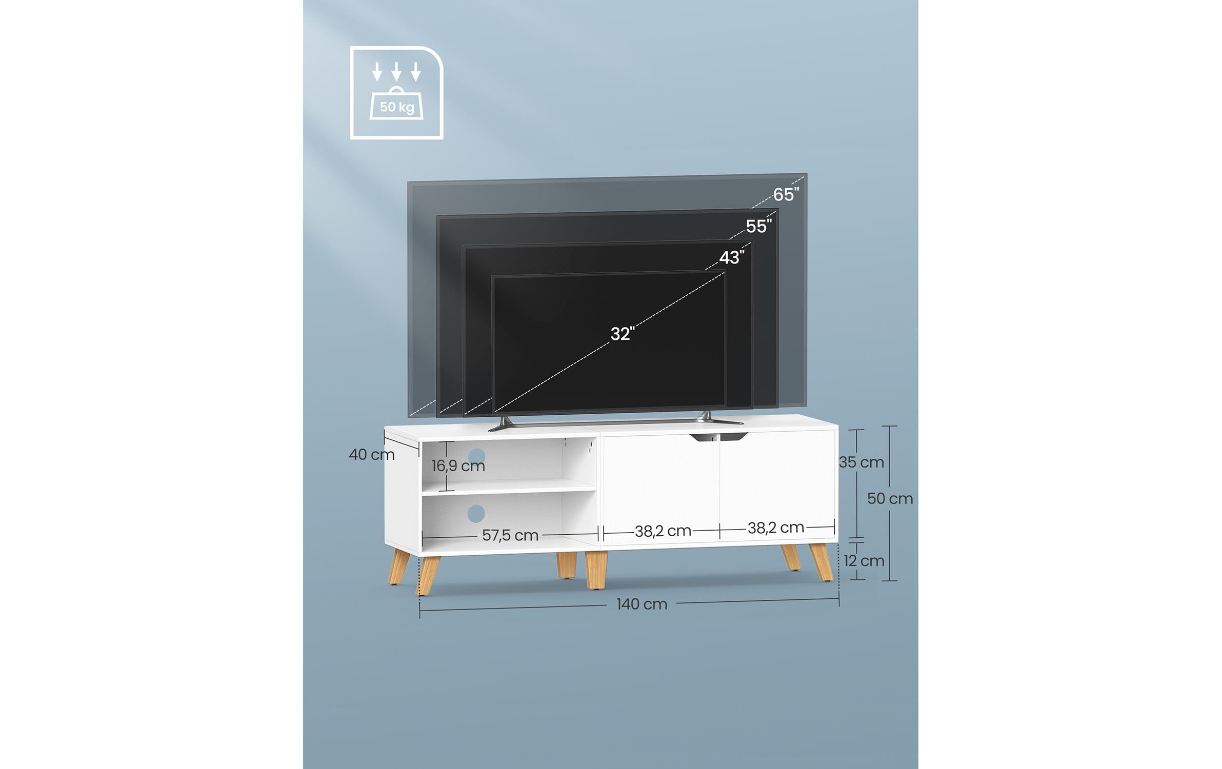 VASAGLE TV-Schrank »140 x 40 x 45 cm«