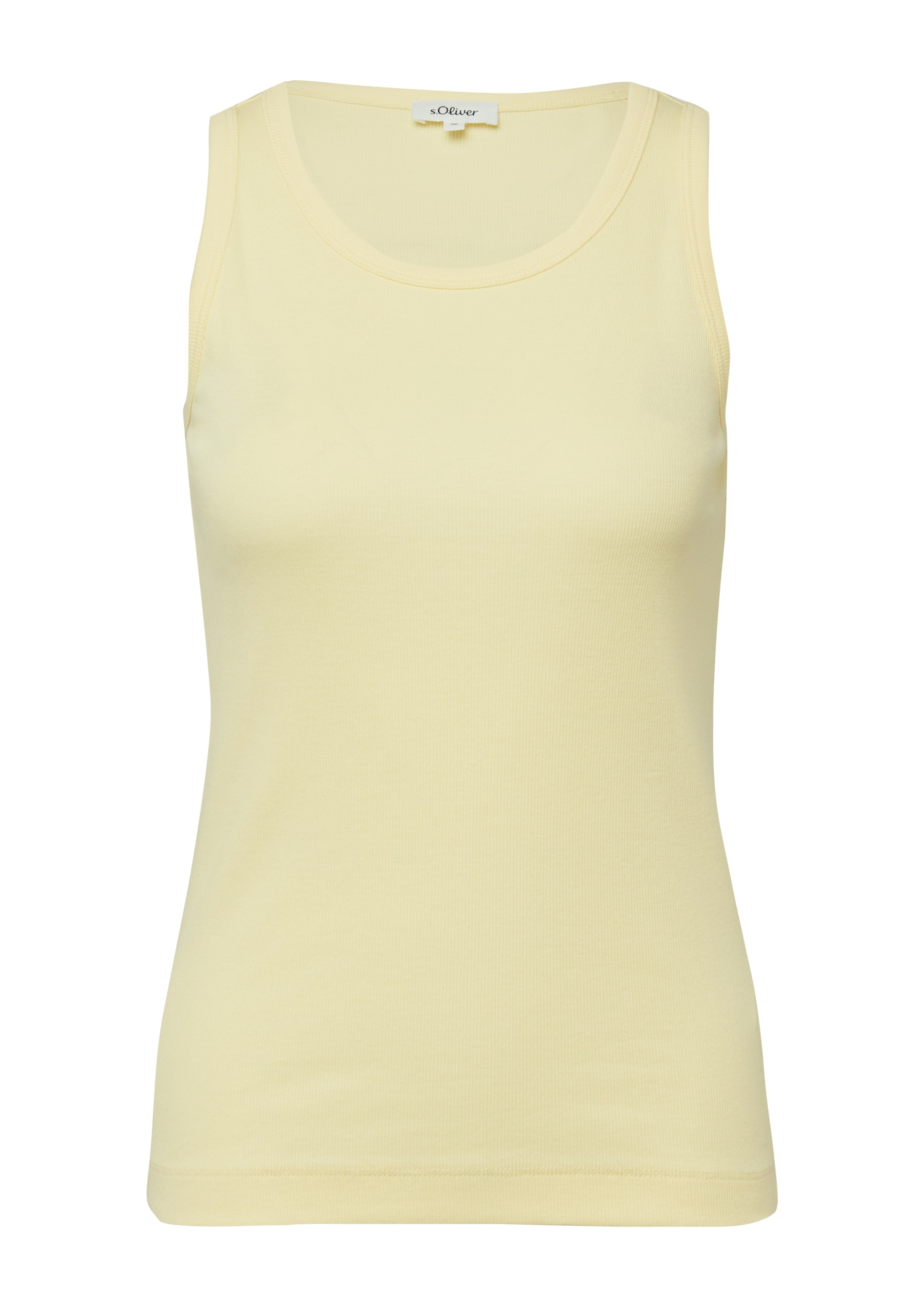 s.Oliver Tanktop in Rippoptik, Regular Fit, Rundhalsausschnitt
