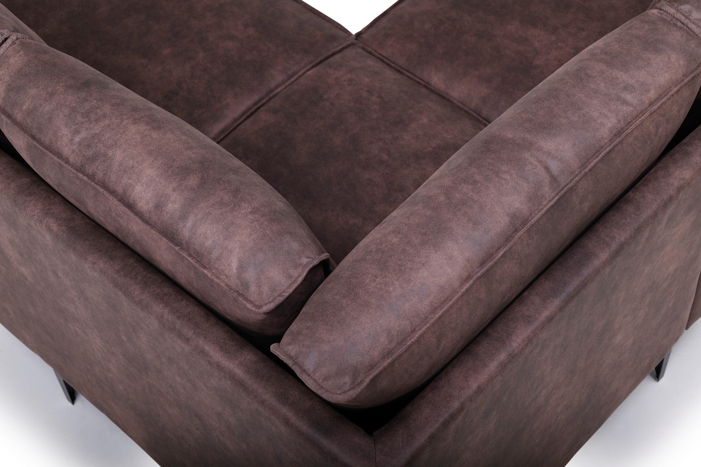 Places of Style Wohnlandschaft »XXL Sofa Oland, Struktur, Flachgewebe, Luxus-Microfaser, Boucle«, U-Form, 342 cm, Wellenunterfederung, Skandi-Design, Metallfüsse