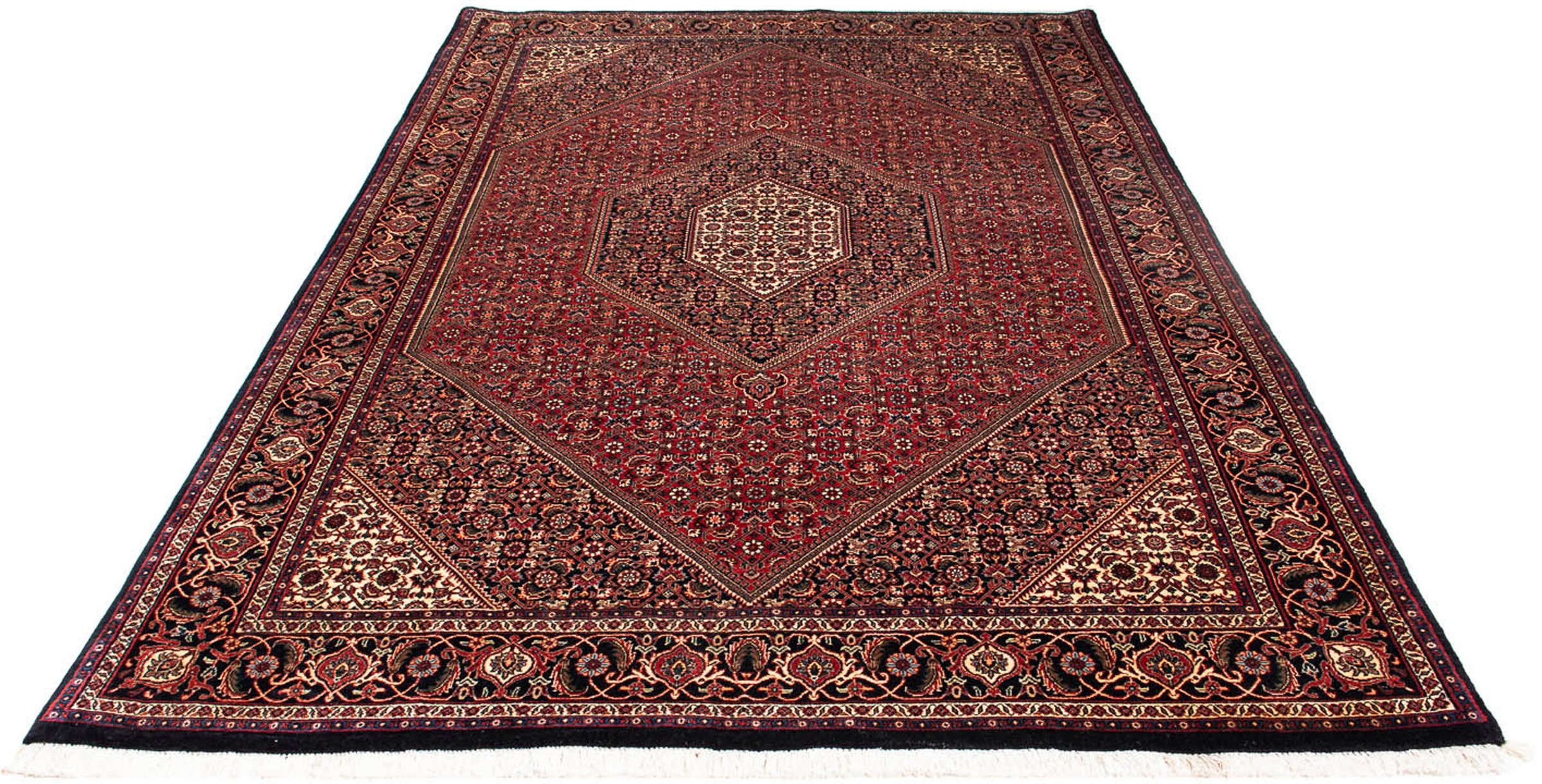 Image of morgenland Orientteppich »Perser - Bidjar - 261 x 164 cm - dunkelrot«, rechteckig, 15 mm Höhe, Wohnzimmer, Handgeknüpft, Einzelstück mit Zertifikat bei Ackermann Versand Schweiz