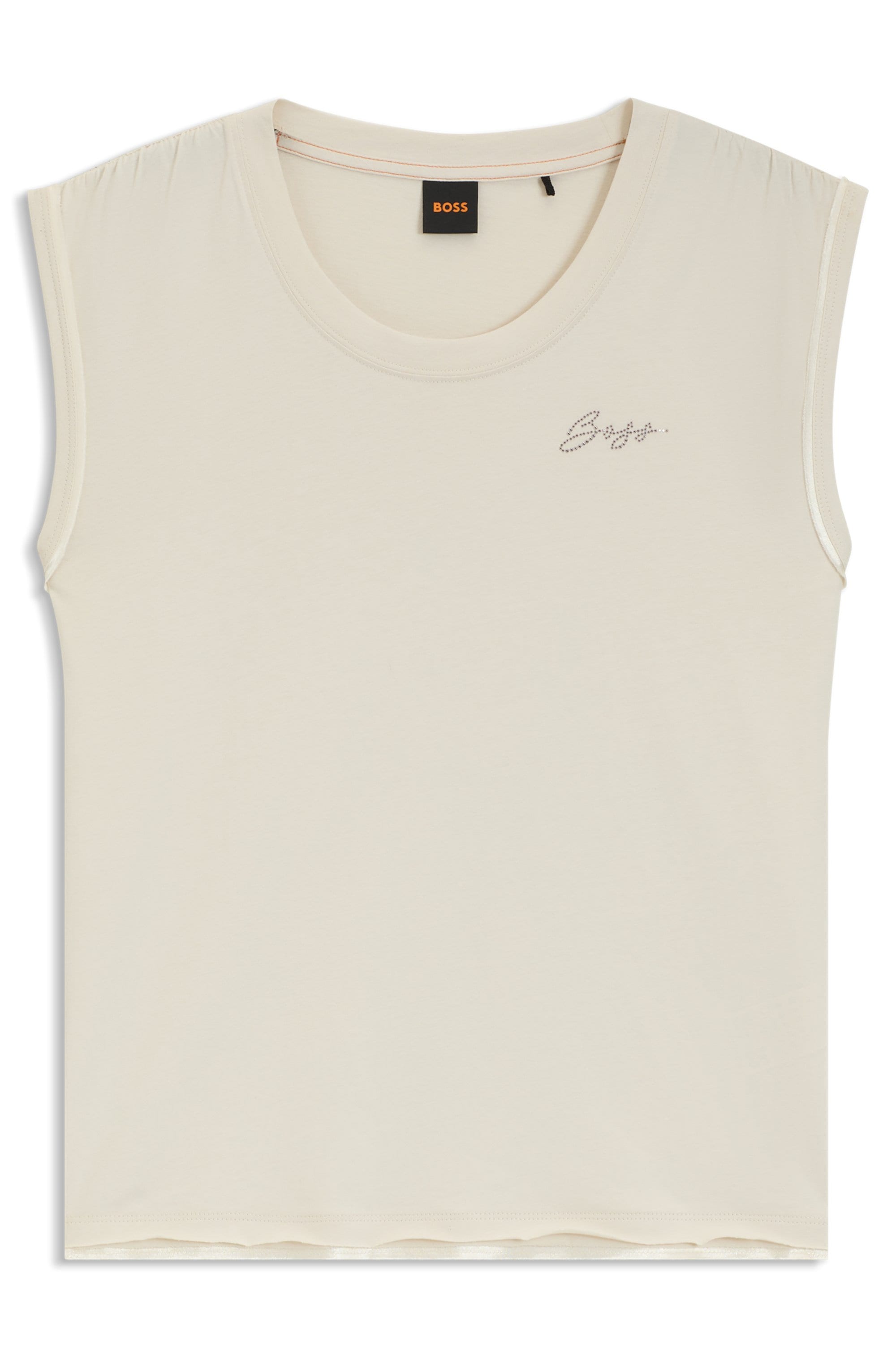 BOSS ORANGE Rundhalsshirt »Elai Premium Damenmode«, im Relaxed Fit, ärmellos