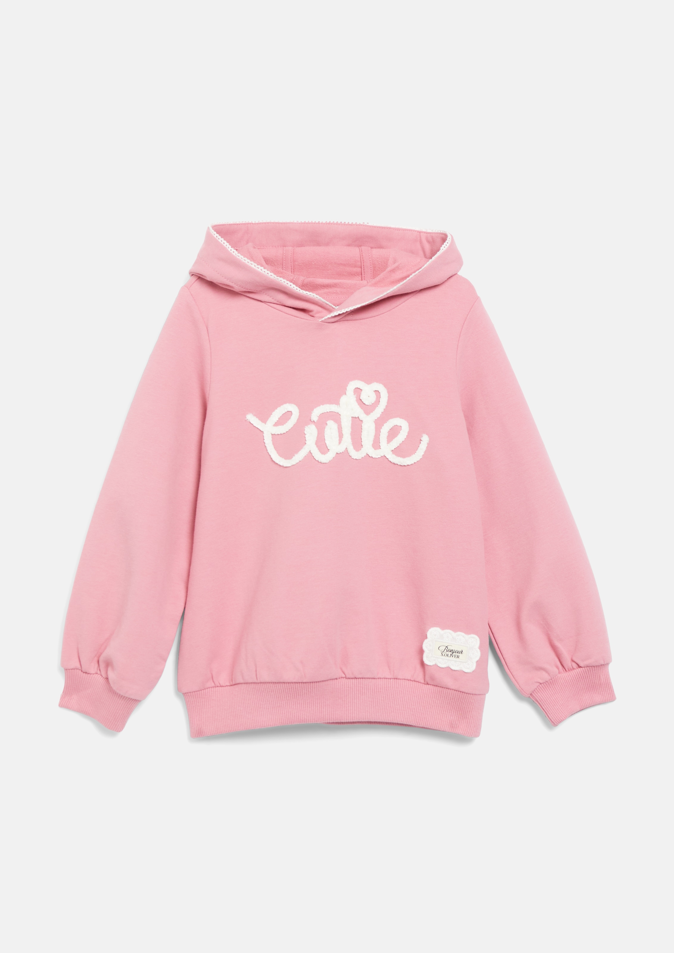 Image of s.Oliver Junior Kapuzensweatshirt, mit Letter-Besatz und Häkelkante / für Girls