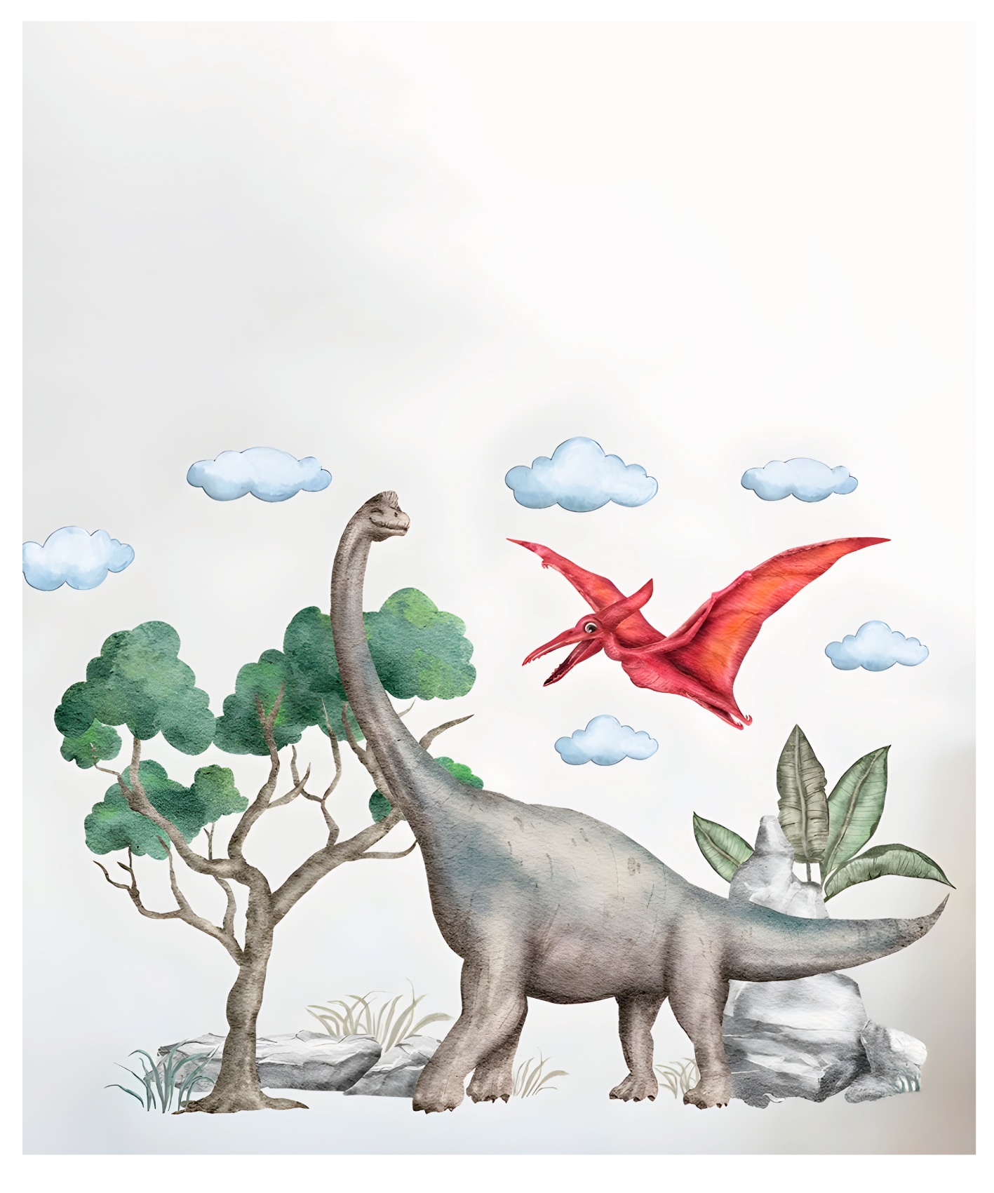 Lüttenhütt Bild mit Rahmen »oder Poster, Dinosaurier« Baum | Dinosaurier | Fantasy | Tiere 1 Stk. tlg. HD Premium Druck