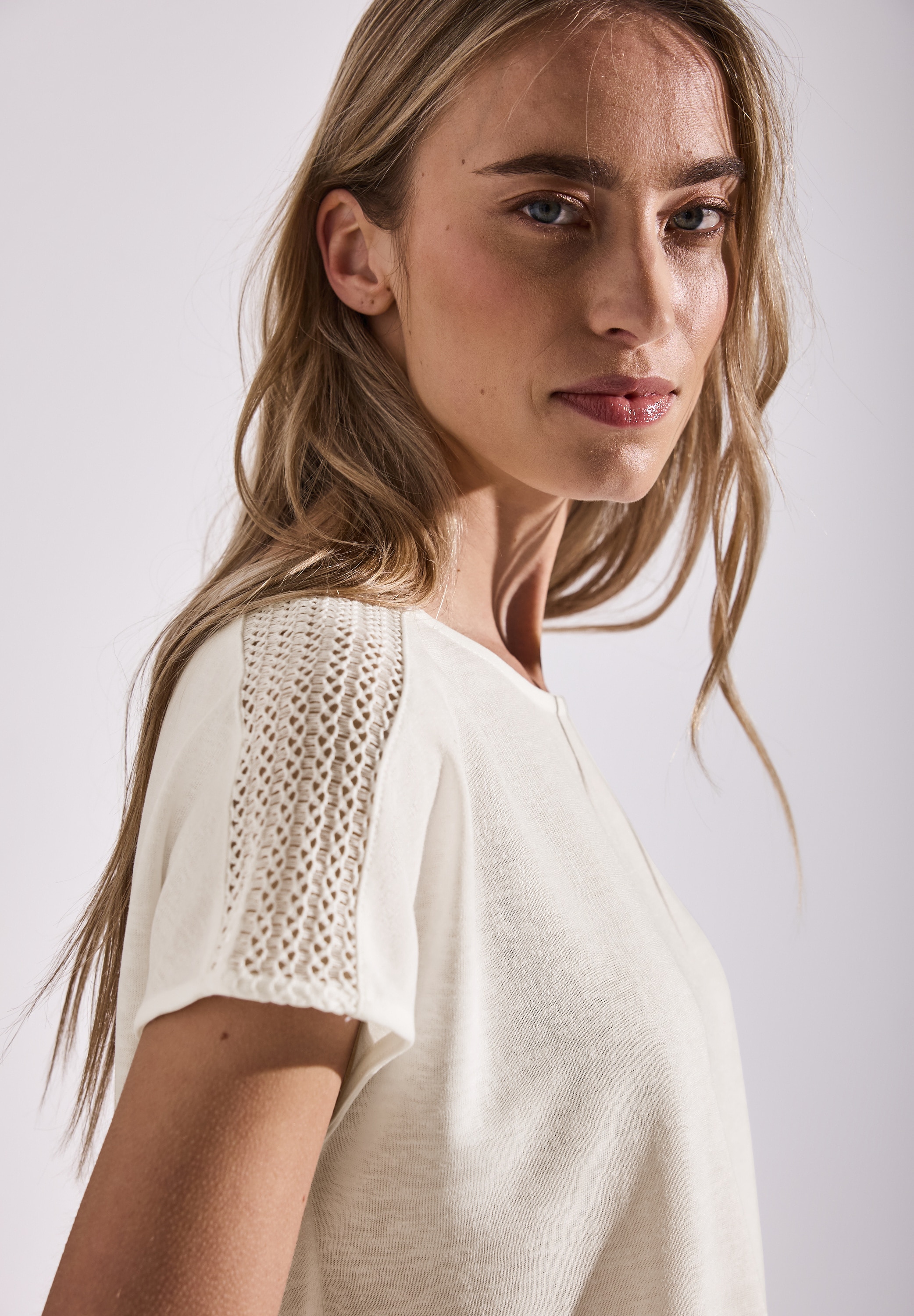 STREET ONE T-Shirt, mit Spitzendetail