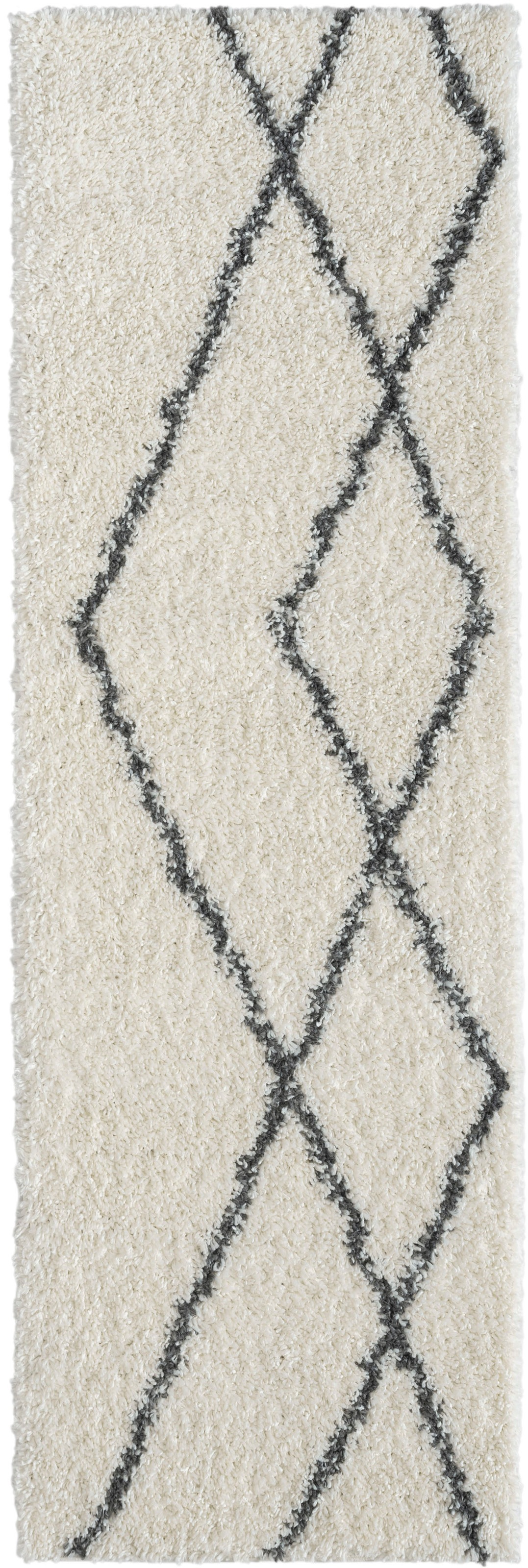 Myflair Möbel & Accessoires Tapis de sol à poils longs »My Shaggy Raute« Rectangulaire 37 mm Höhe shaggy, design losanges scandinaves, légèrement brillant, extra moelleux