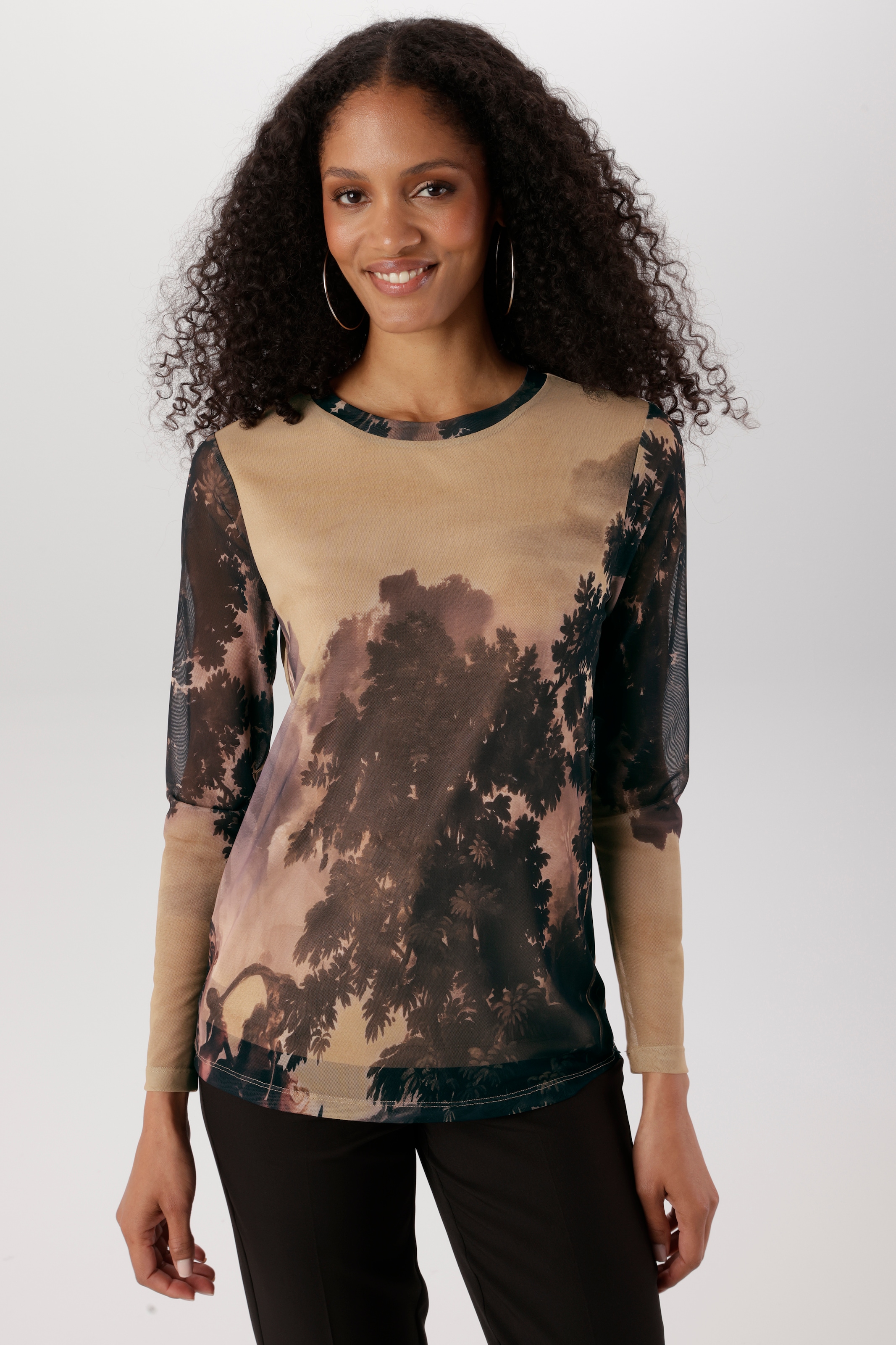 Image of Aniston SELECTED Langarmshirt dezent transparent und Body blickdicht gefüttert - NEUE KOLLEKTION
