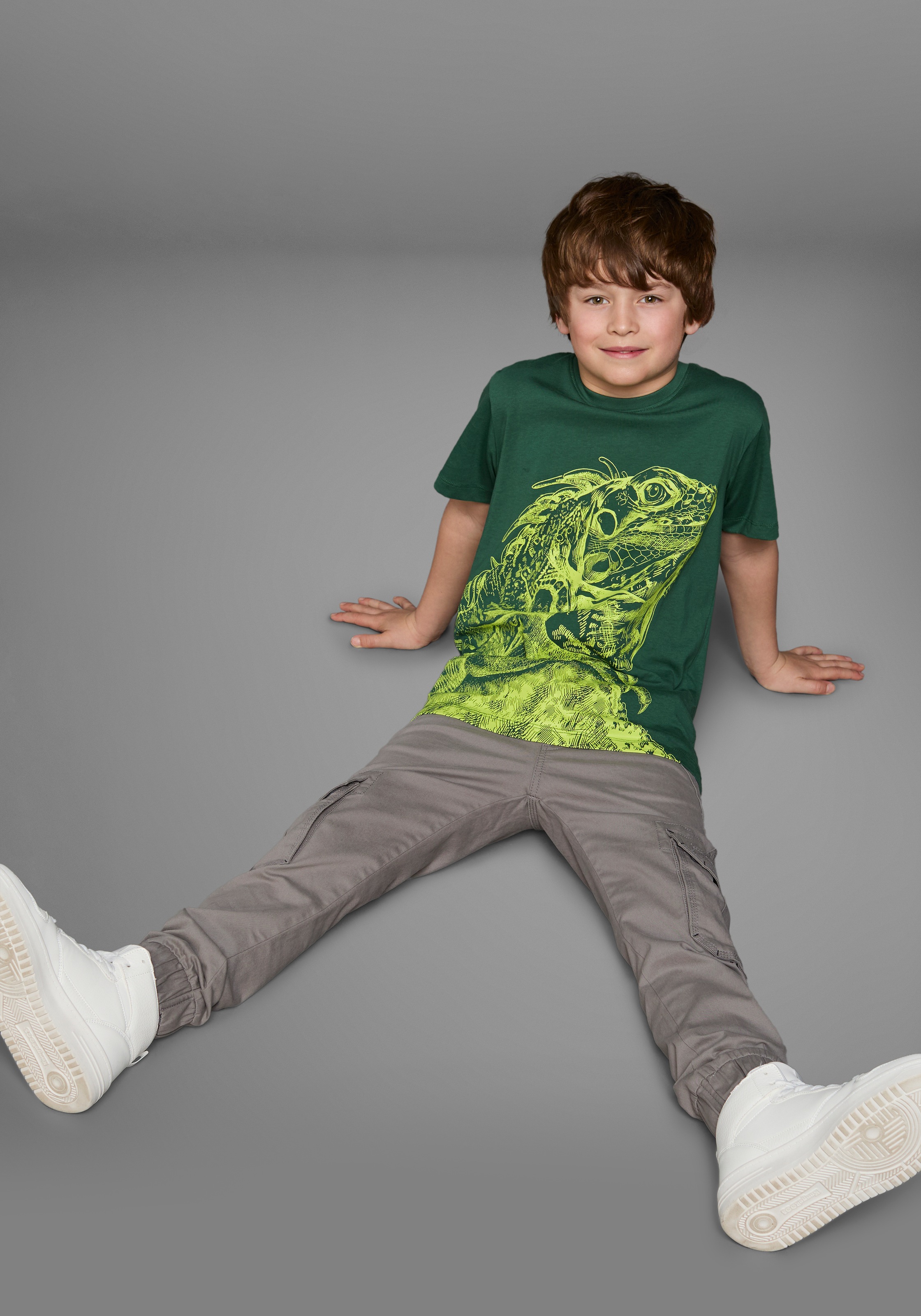 KIDSWORLD T-Shirt »GECKO«, Kurzarm, Basic-Passform, bedruckt, Rundhalsausschnitt