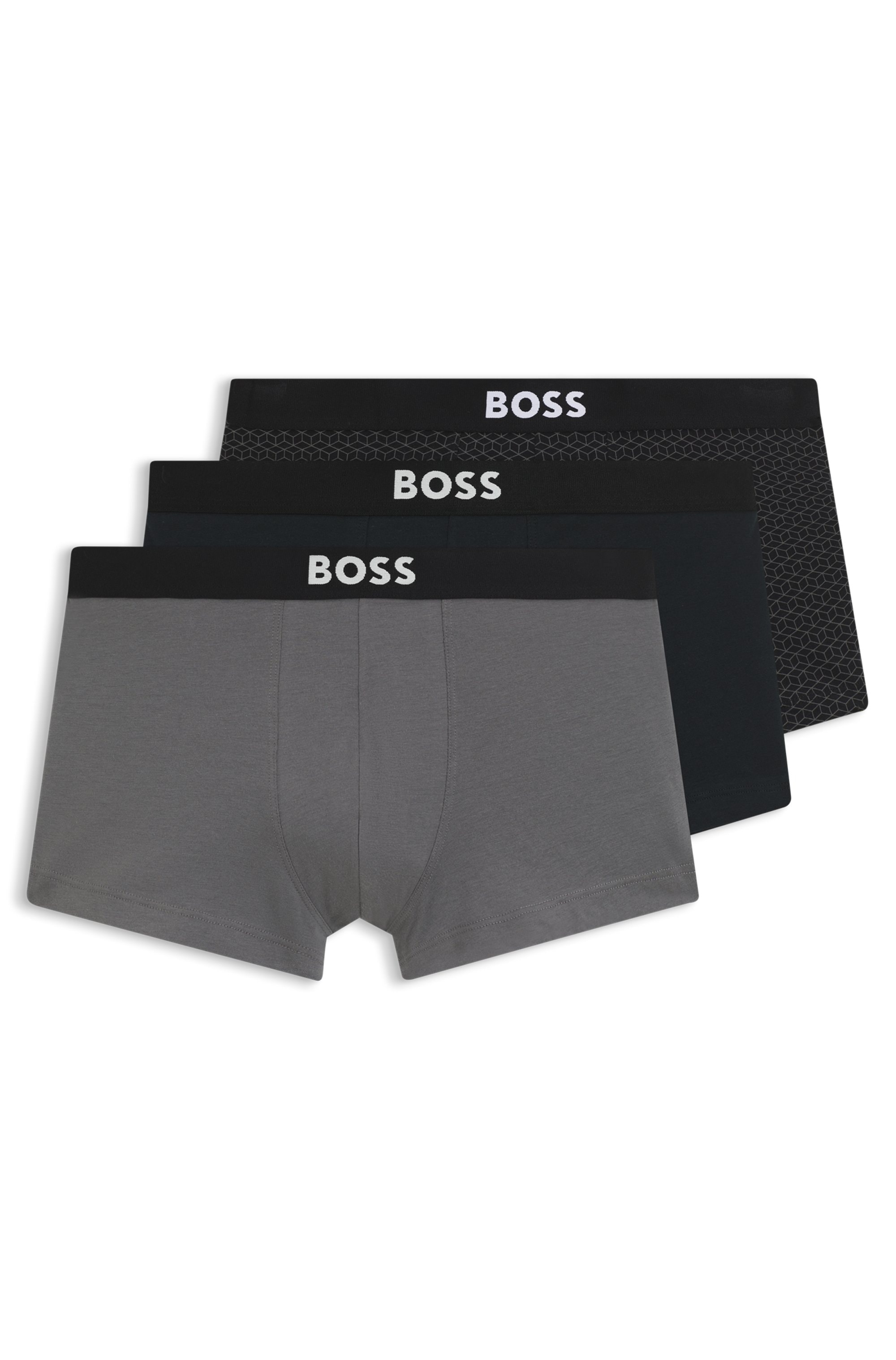 BOSS Tronc »Trunk 3P BOSS ONE« 3 cuis hauteur de taille moyenne, 1x à motifs, 2x unis
