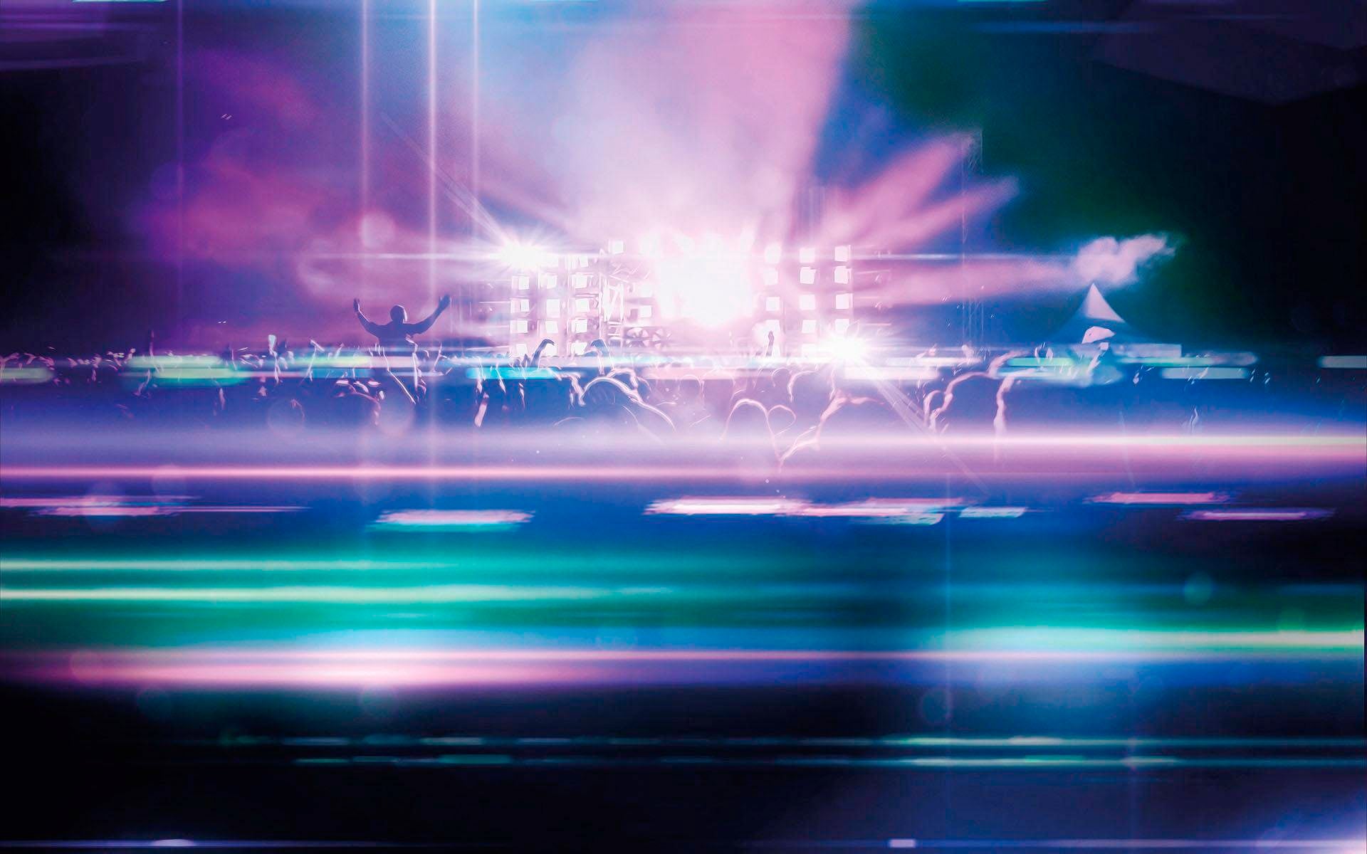 Image of Komar Vliestapete "Digitaldruck Vlies - Open Air Electro - Grösse 400 x 250 cm" bedruckt glatt Wohnzimmer, Schlafzimmer