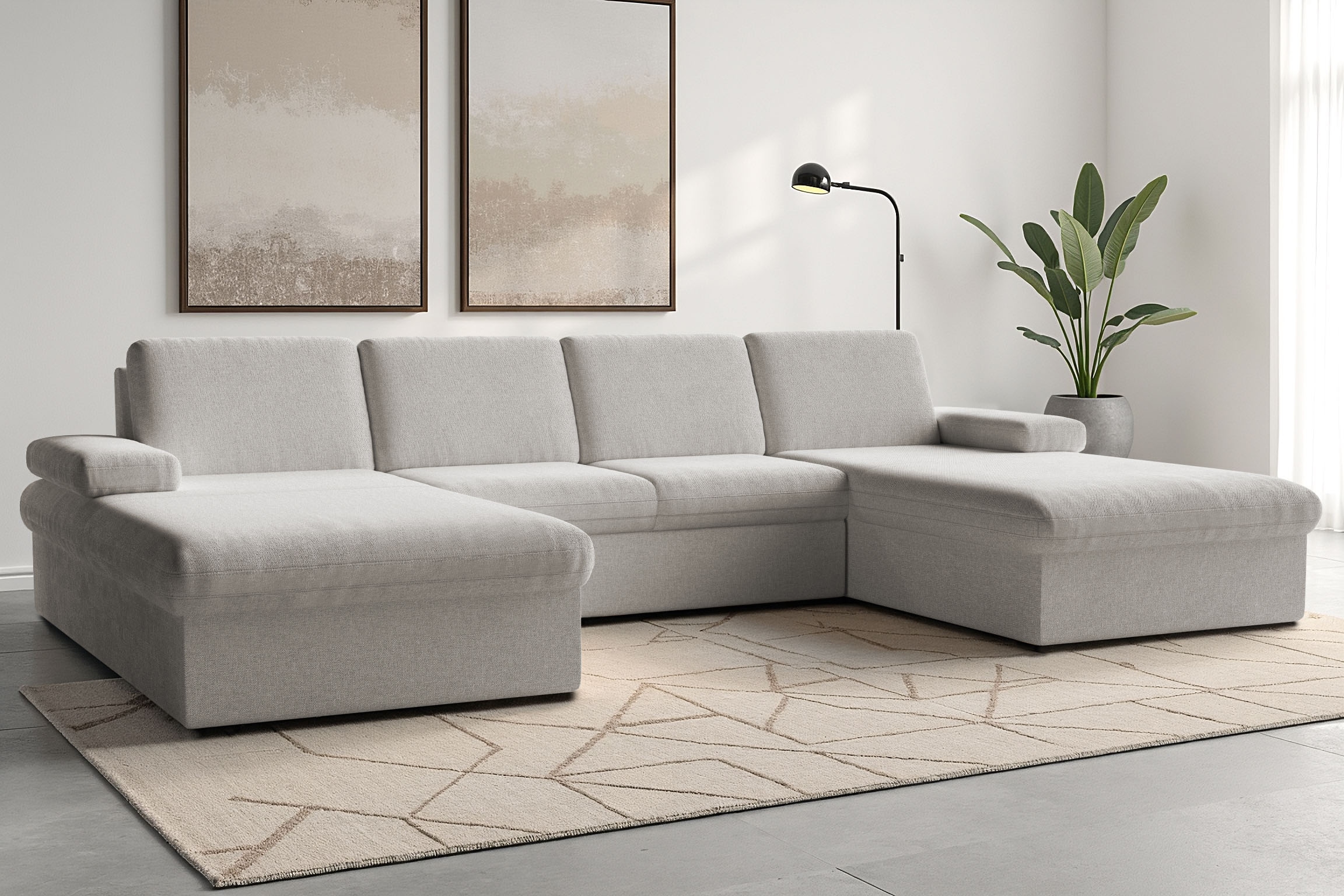 Image of sit&more Wohnlandschaft "Moreno U-Form, B: 309 cm" mit Armteilverstellung, optional Bettfunktion