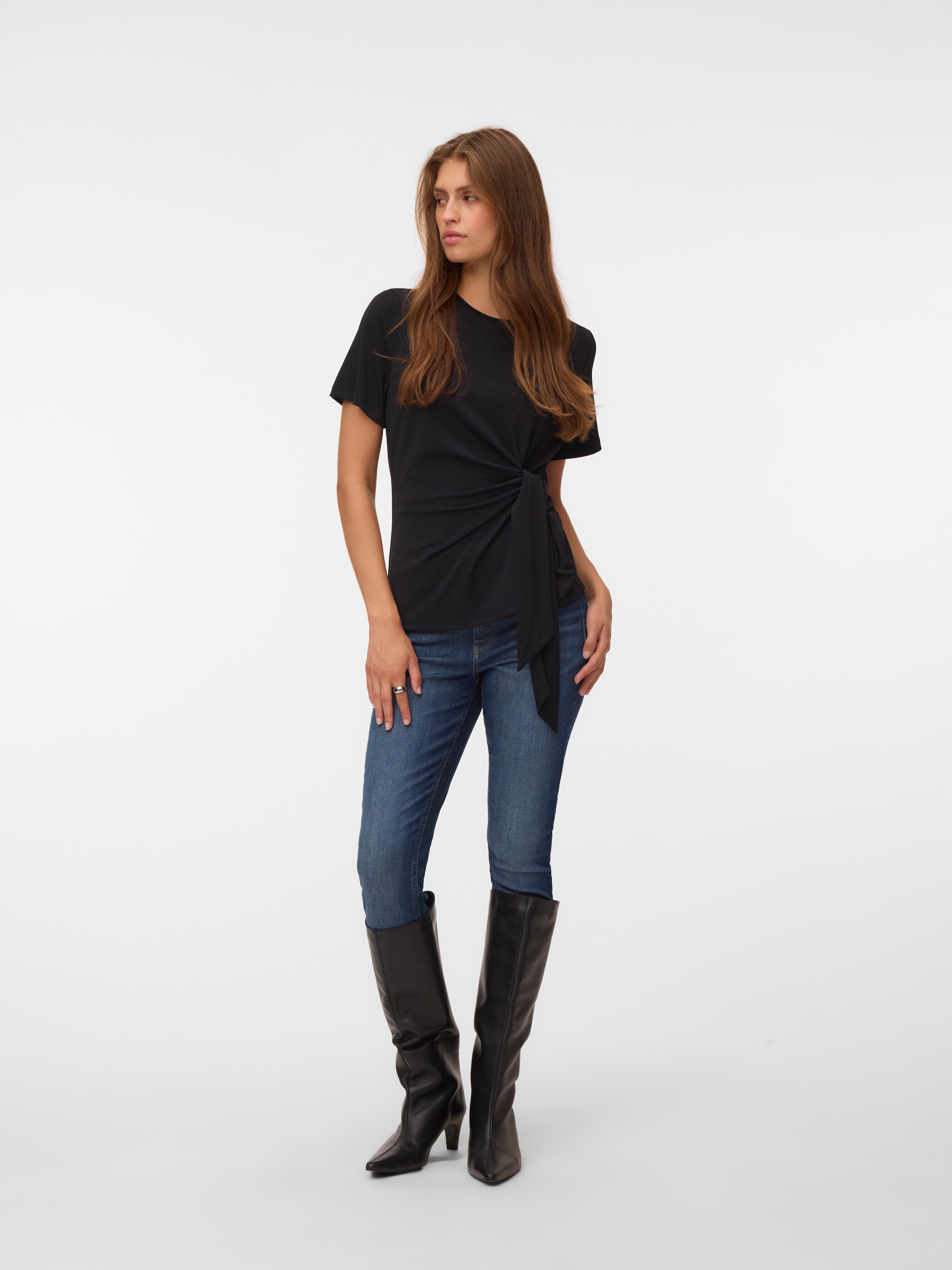 Vero Moda T-shirt à manches courtes »VMJILL SS TOP JRS NOOS« mélange de matériaux, coupe régulière