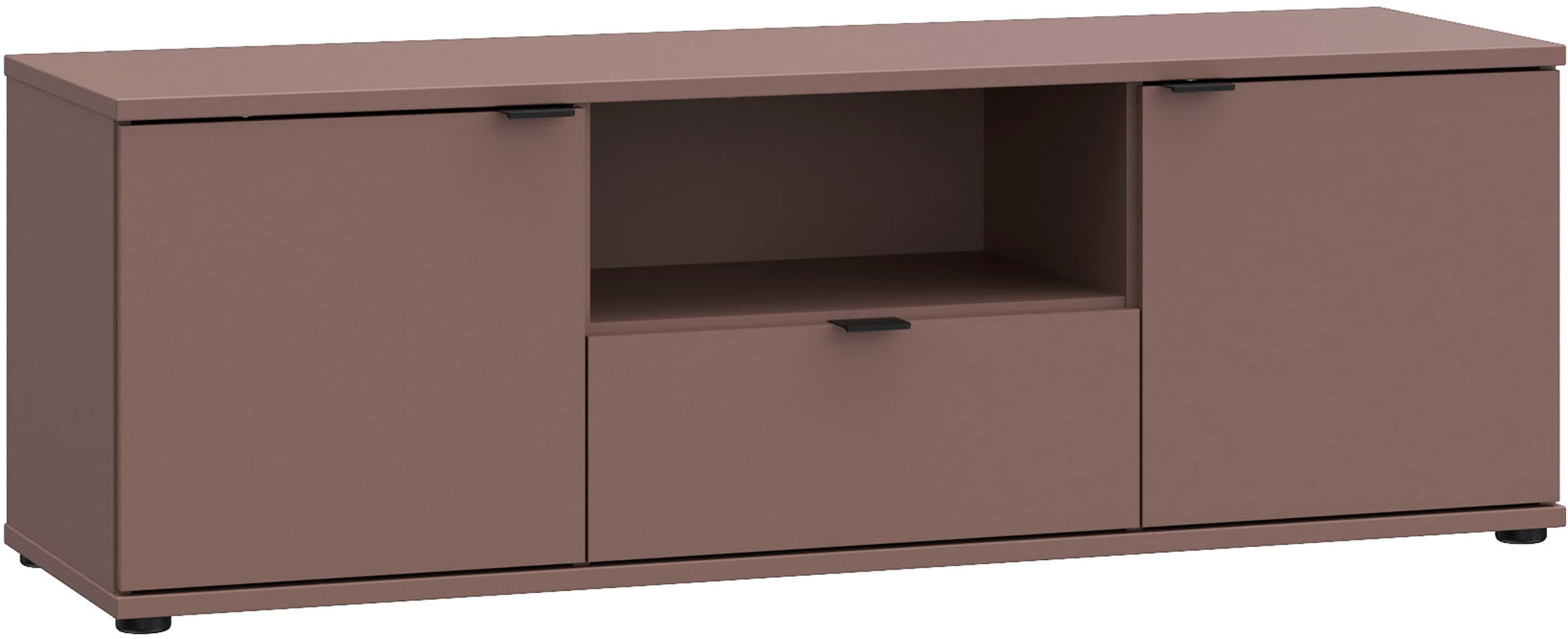 Image of FORTE Lowboard "Ganymede" Breite 129,8cm, TV Board, Stauraum, Schublade; Metallgriffe, Kabelführung