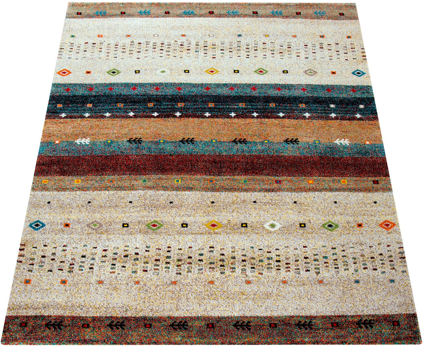 Image of Paco Home Teppich »Nomaden 815«, rechteckig, 18 mm Höhe, Kurzflor, Gabbeh Design, gestreift, ideal im Wohnzimmer & Schlafzimmer bei Ackermann Versand Schweiz