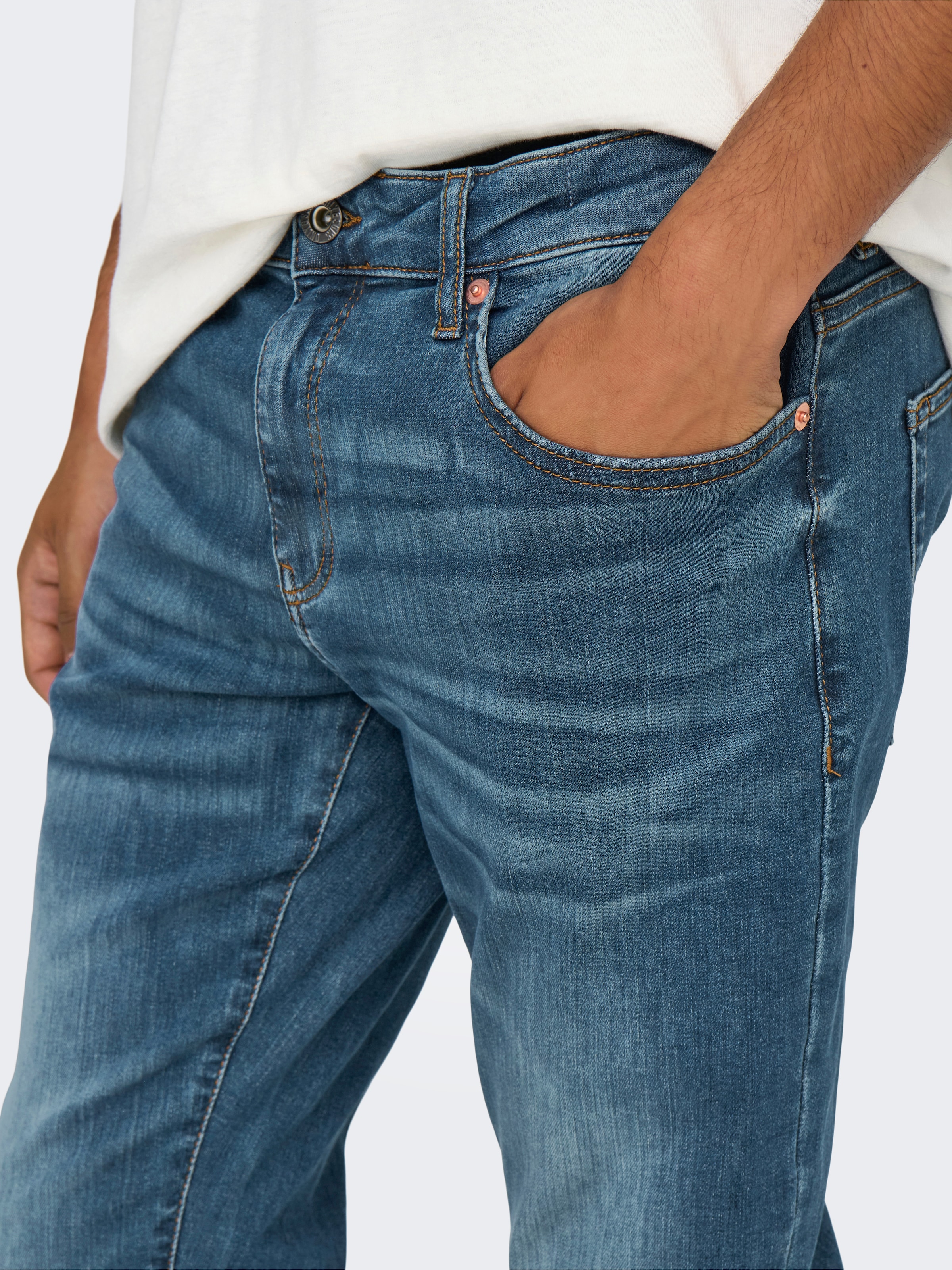 ONLY & SONS Jeans slim »OS ONSLOOM SLIM BLUE GREY 40« mit Destroyed Effekt