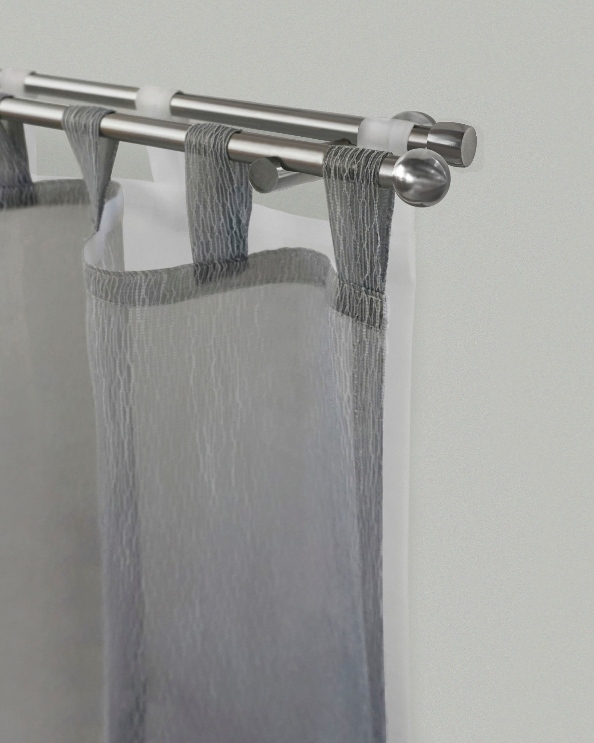 Image of GARESA Gardinenstange »KUGEL«, 2 läufig-läufig, Wunschmasslänge, Vorhanggarnitur, einfache Montage, mit Stangenverbinder verlängerbar, Wandmontage, Kugel, edelstahl optik, ohne Ringe bei Ackermann Versand Schweiz