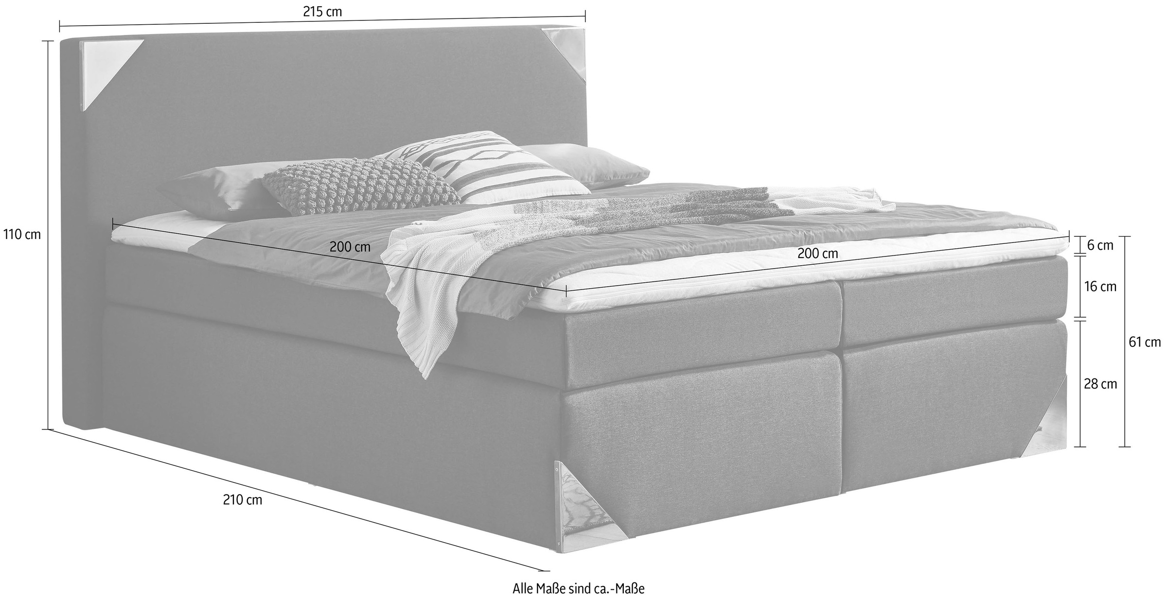 Westfalia Schlafkomfort Boxspringbett, mit Topper
