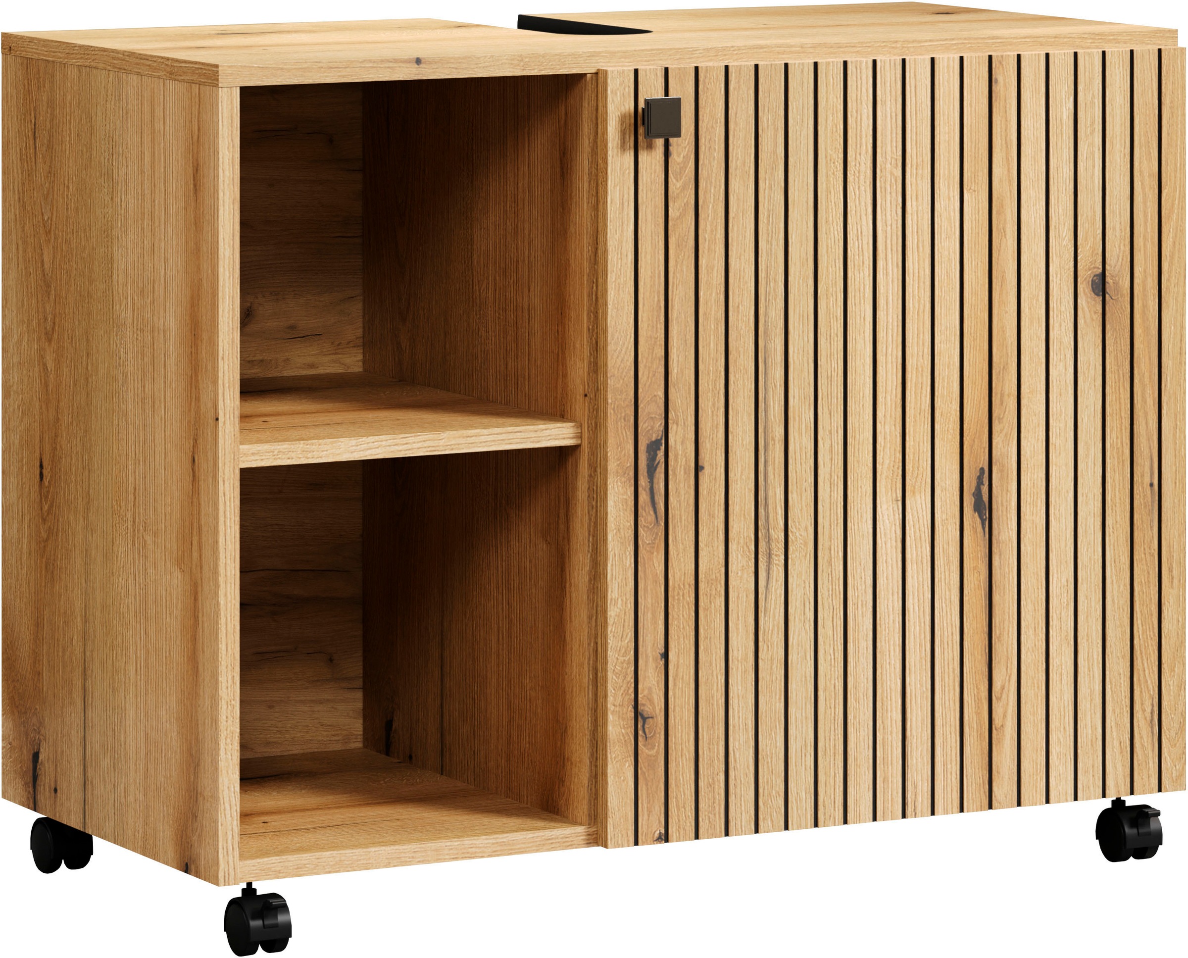 welltime Waschbeckenunterschrank "Amrum" 1 Stk. tlg. Waschtisch auf Rollen - (B/T/H) wahlweise 60-80/42/64 cm
