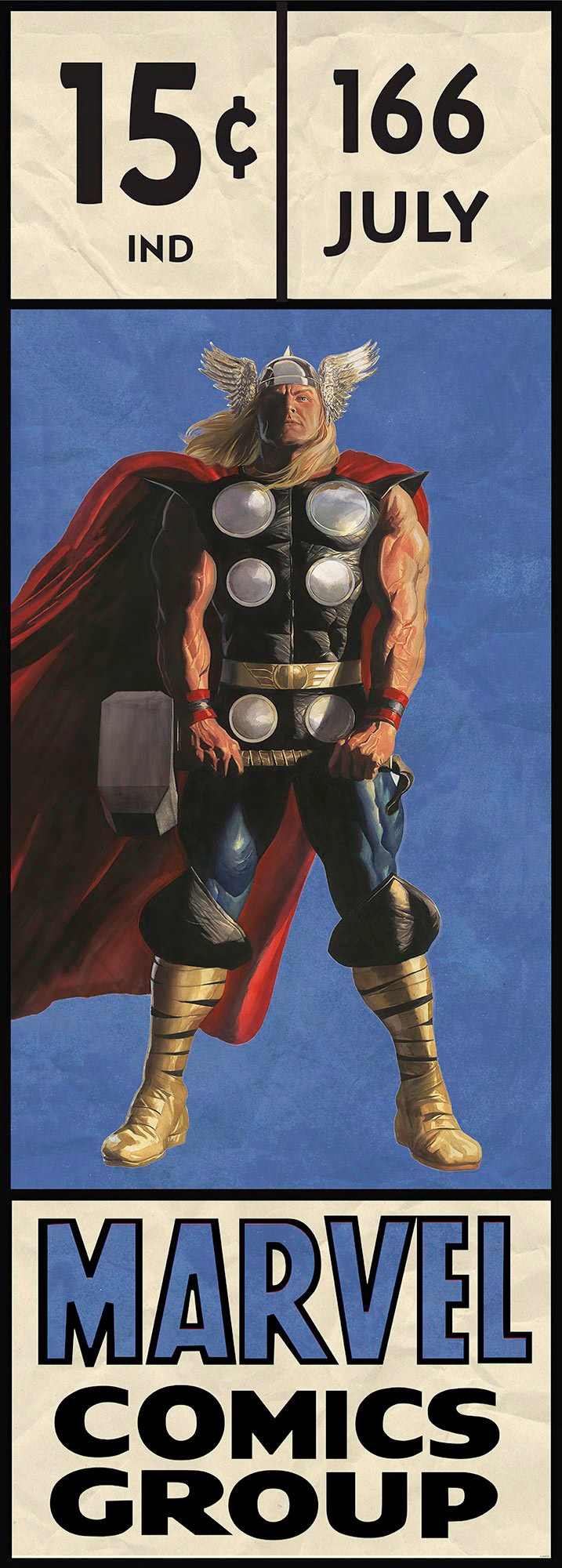 Image of Komar Vliestapete "Digitaldruck Vlies - Thor Retro Comic Box - Grösse 100 x 280 cm" bedruckt glatt Kinderzimmer