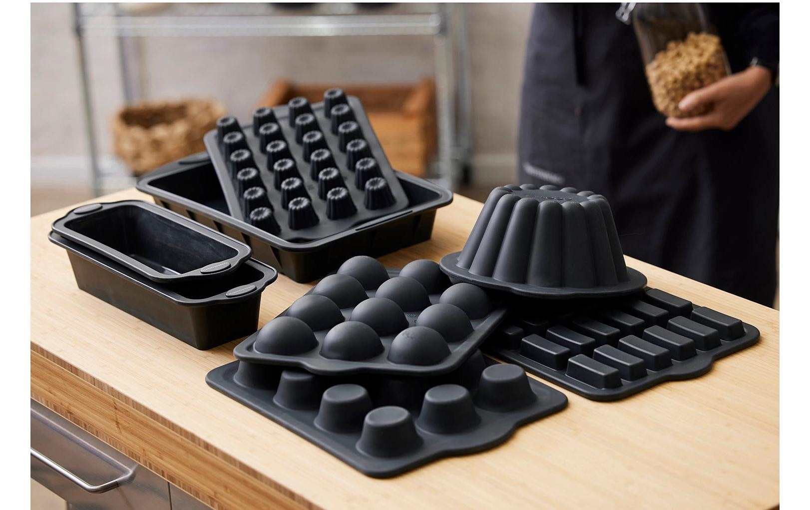   Moule à pâtisserie »Charlotte-Form, Silikon, Grau, Mini, 24 Mulden«