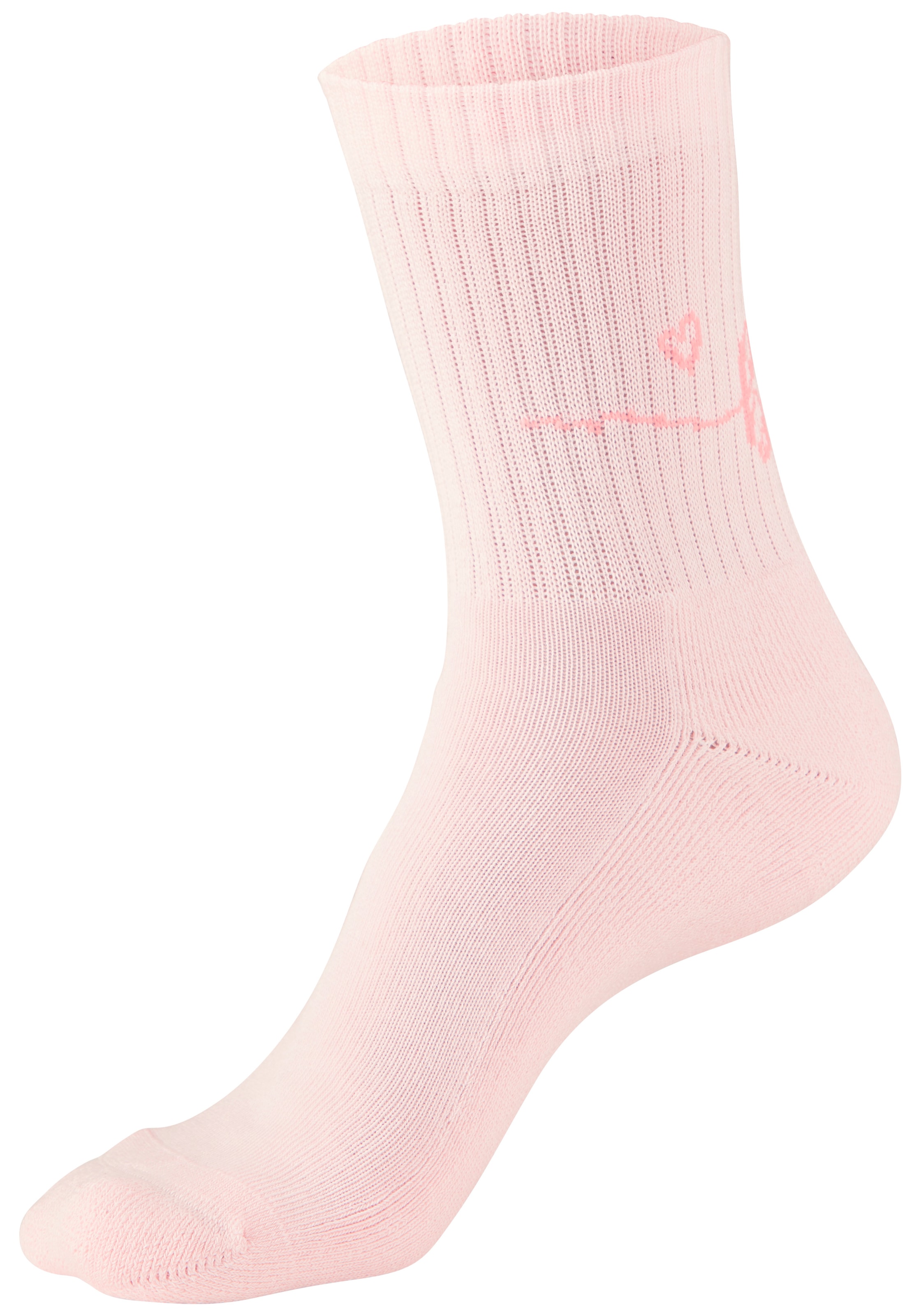 H.I.S Tennissocken »Damen Sportsocken daily socks« Packung, 7 Paar tlg. mit Fussfrottee und ansprechenden Schriftzügen