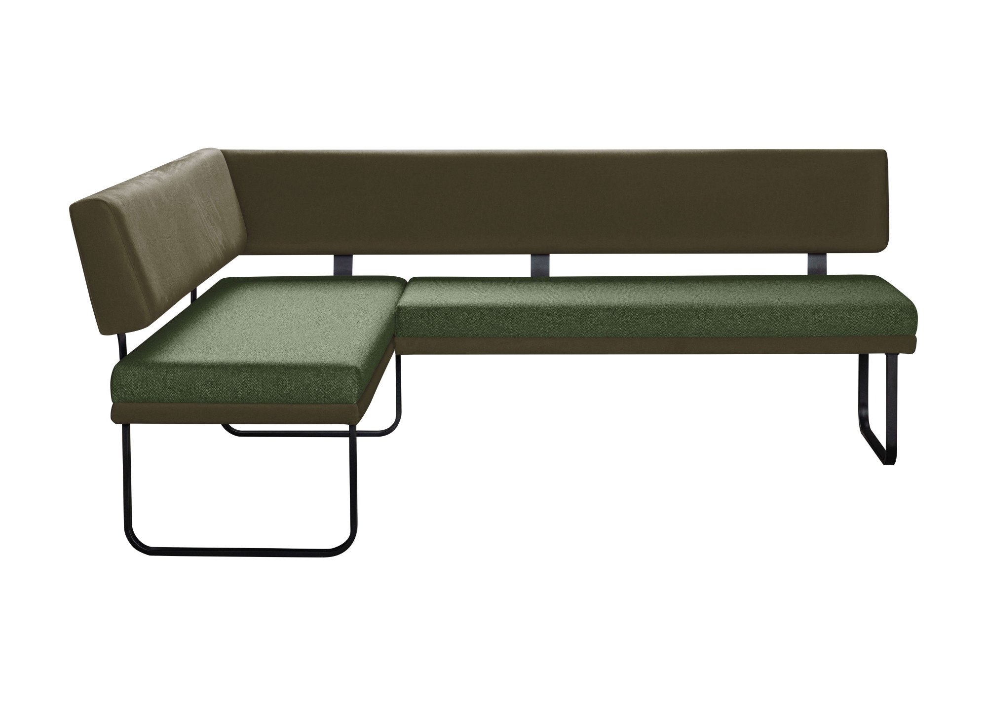 GOODproduct Ensemble de bancs d'angle »Gabi Essecke, Sitzgruppe, Eckbankgruppe, Küchenbankgruppe« Ensemble, 4tlg, 4 pièces tlg. Gestell aus matt-schwarzem Flachmetall, stabil, 2-Stoff-Design