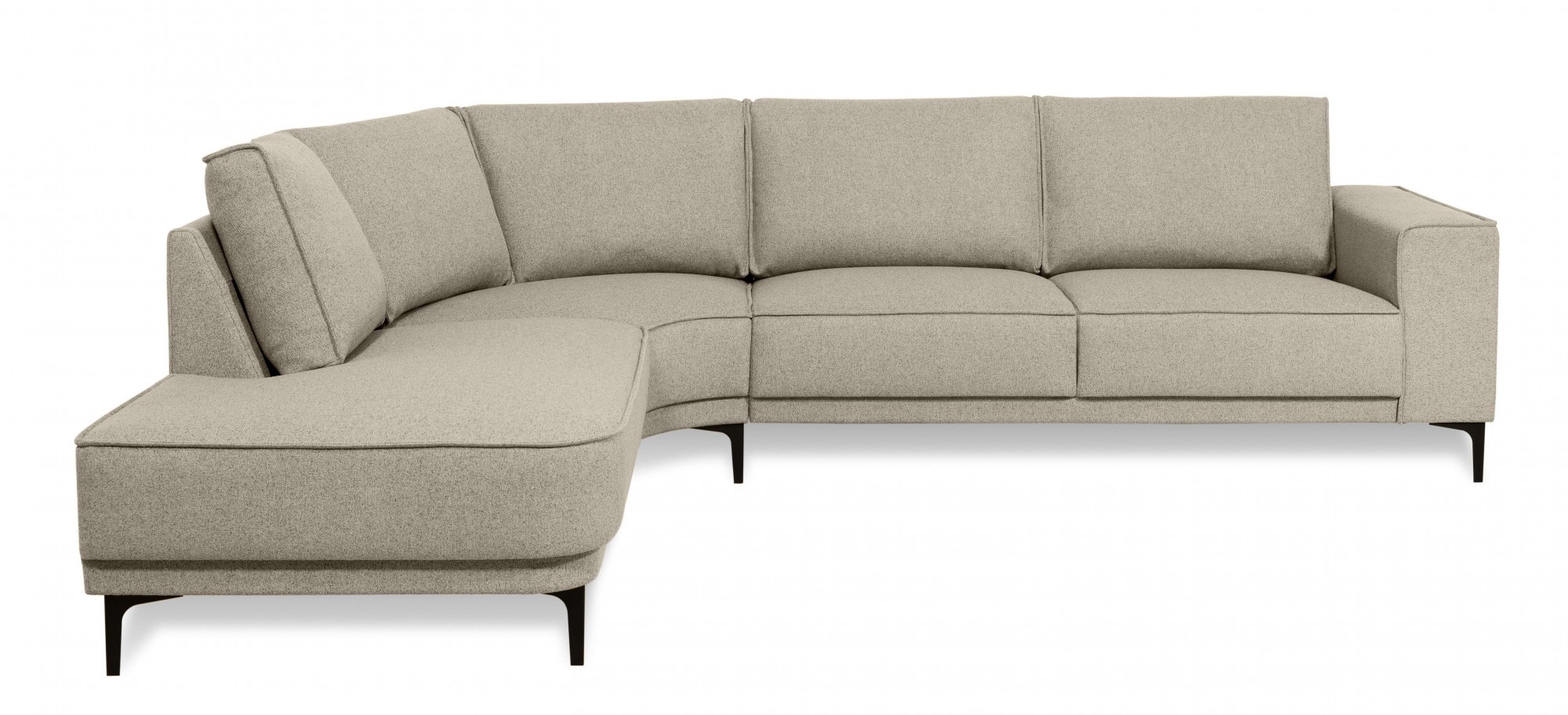 Places of Style Ecksofa »Casina«, mit abgerundeter Ottomane, in einem weichen Chenille-Stoff