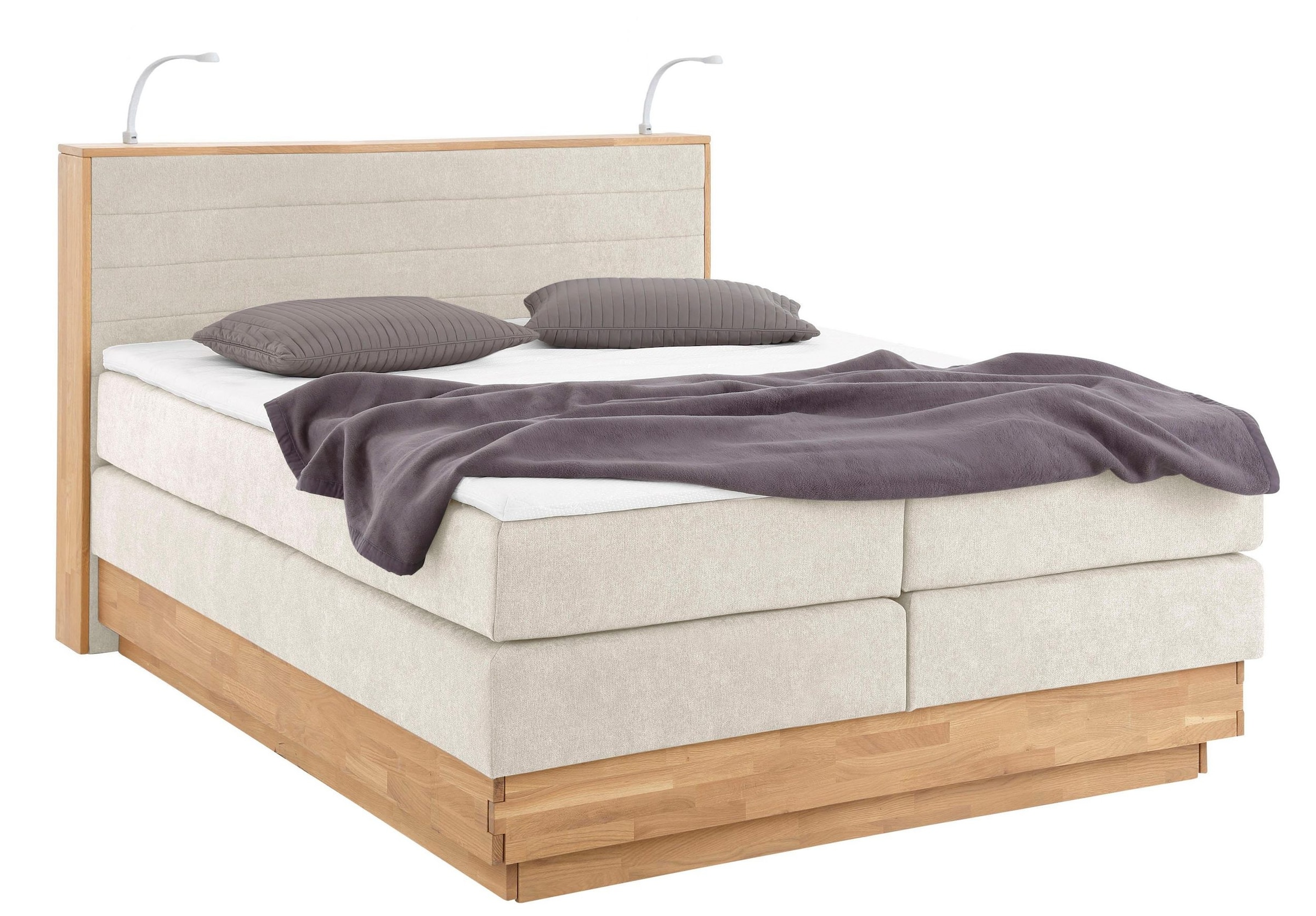 Image of Home affaire Boxspringbett "Cavan" Eiche, inkl. Bettkasten & Topper, verschiedene Härtegrade (auch H4)