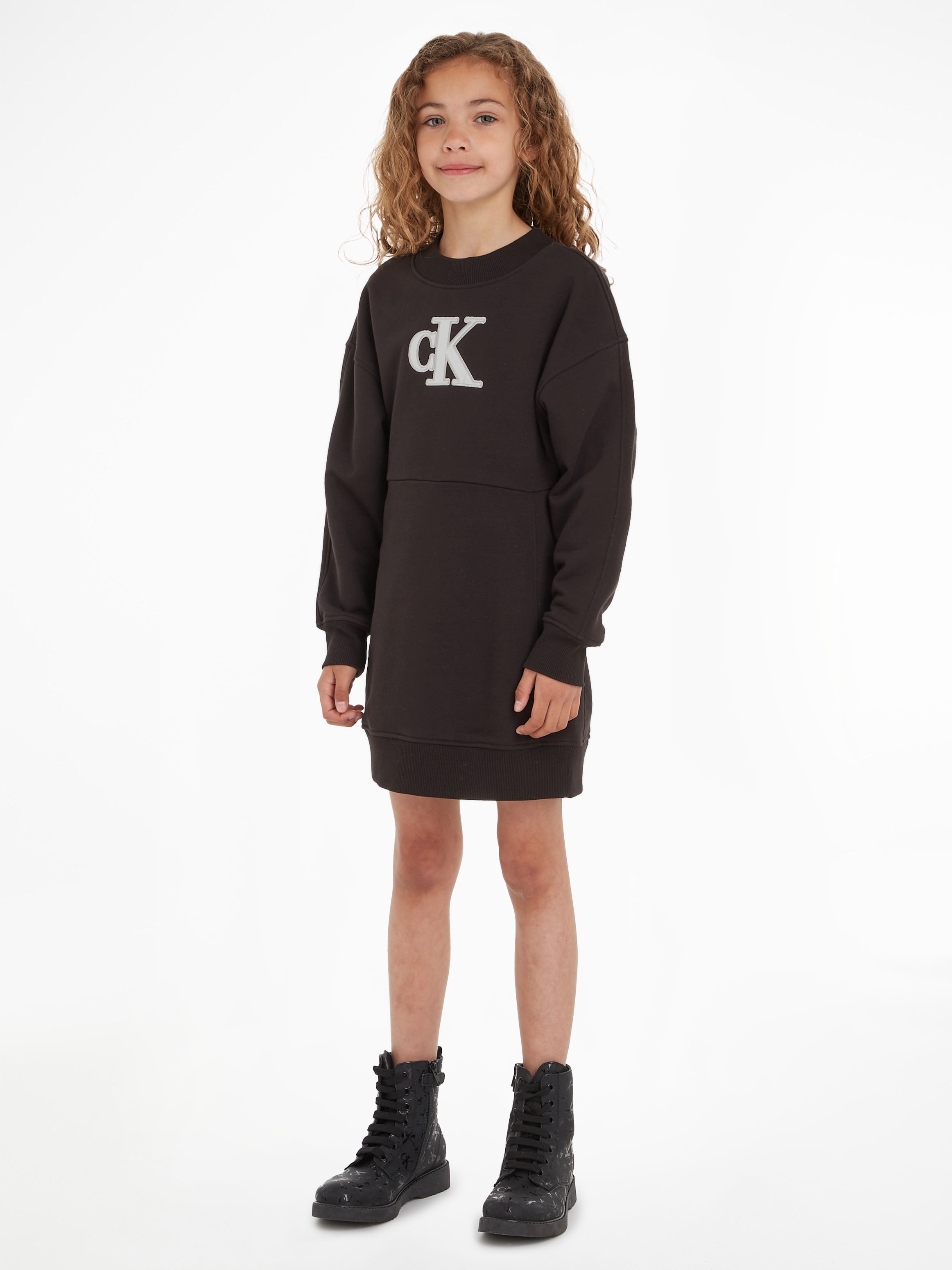 Calvin Klein Jeans Blusenkleid »METALLIC MONOGRAM HWK DRESS«, für Kinder bis 16 Jahre