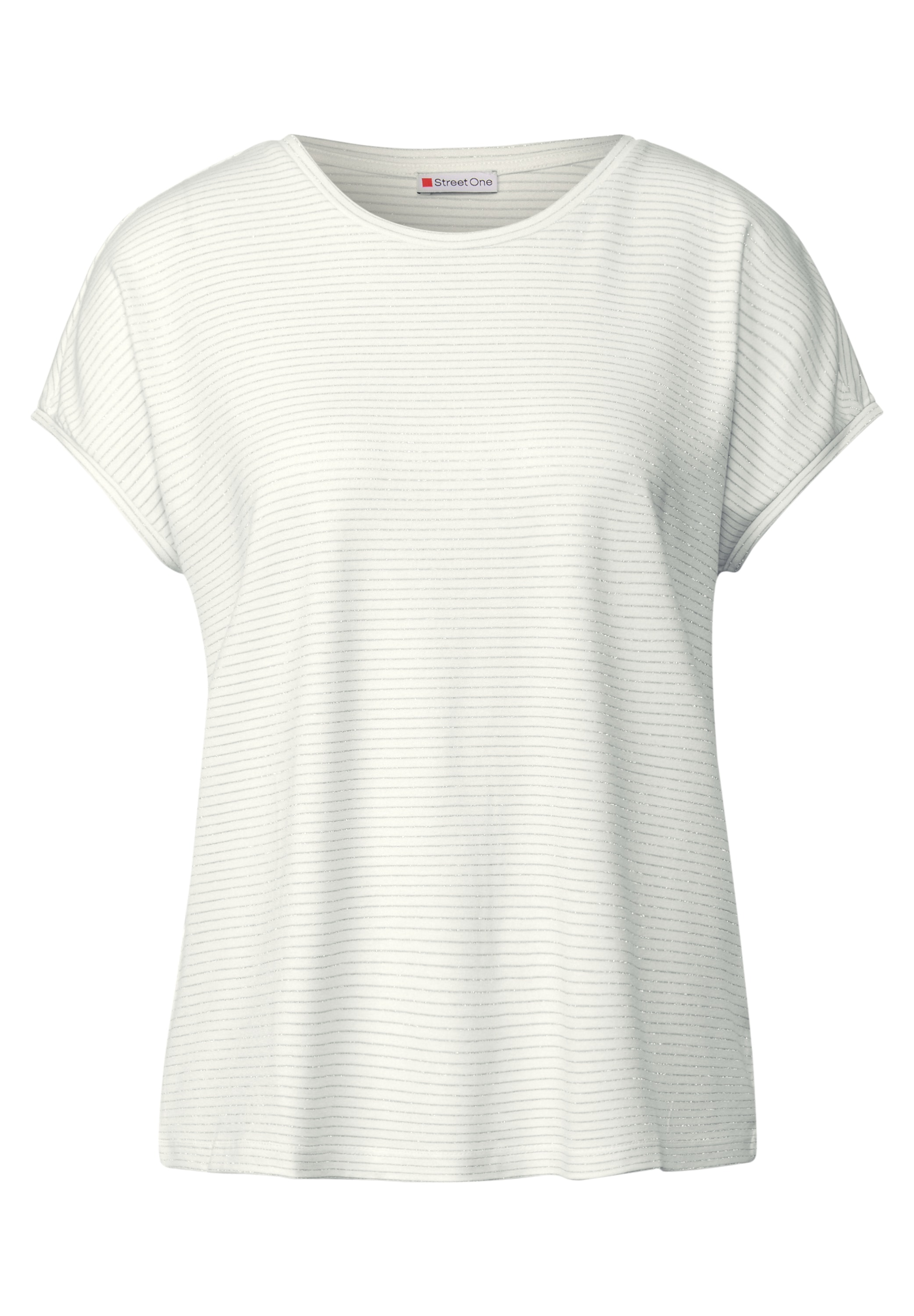 STREET ONE Rundhalsshirt, mit glitzernden Streifen