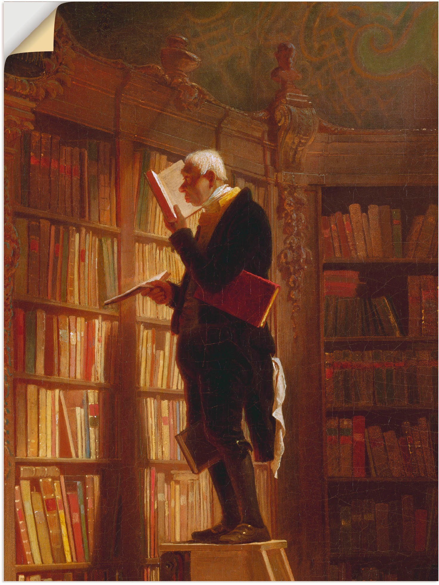 Image of Artland Wandbild »Der Bücherwurm (Detail). Um 1850«, Mann, (1 St.), in vielen Grössen & Produktarten -Leinwandbild, Poster, Wandaufkleber / Wandtattoo auch für Badezimmer geeignet bei Ackermann Versand Schweiz
