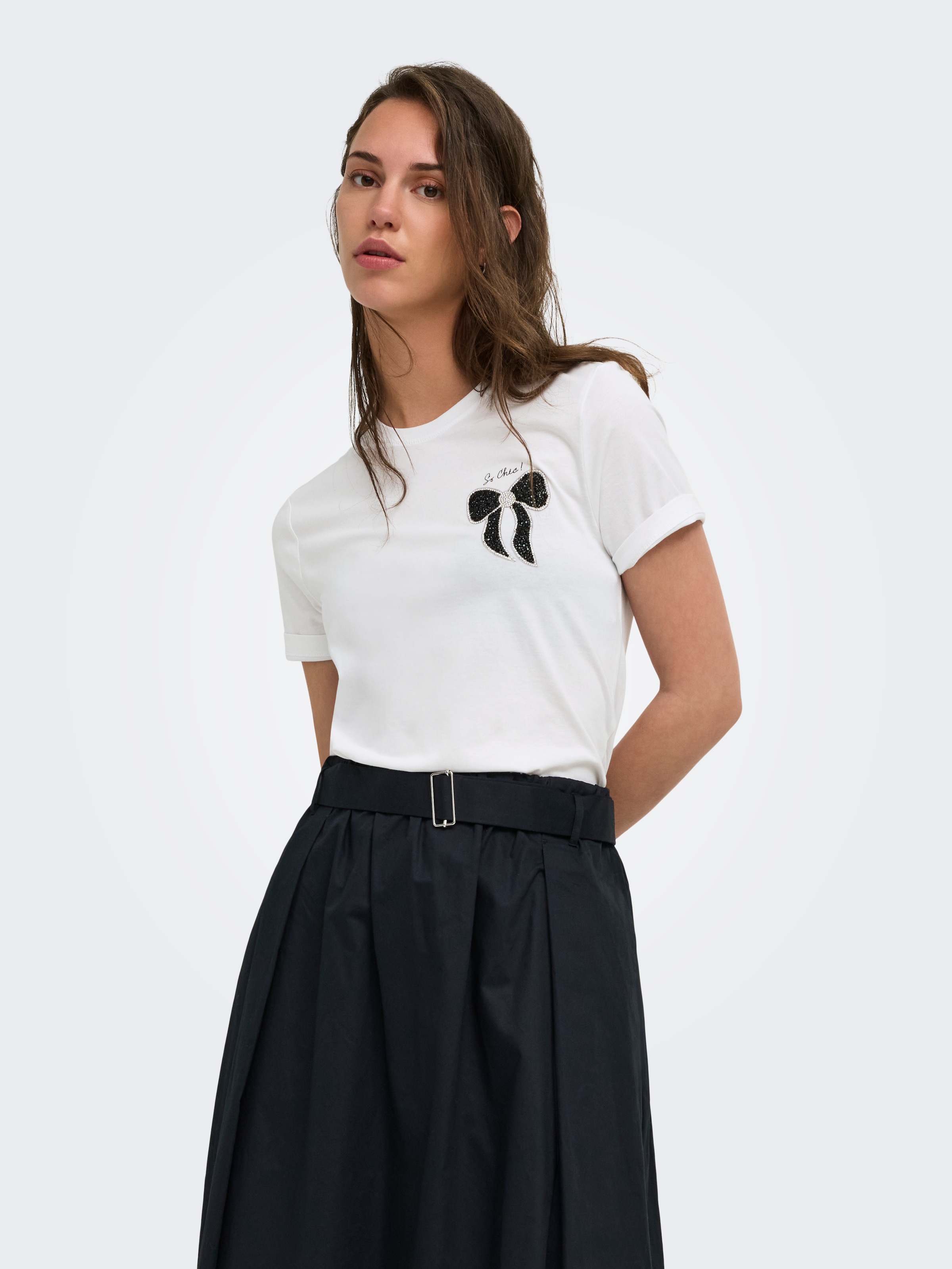 Image of ONLY Kurzarmshirt "ONLKITA S/S LUXE JRS NOOS" Baumwolle, regular fit