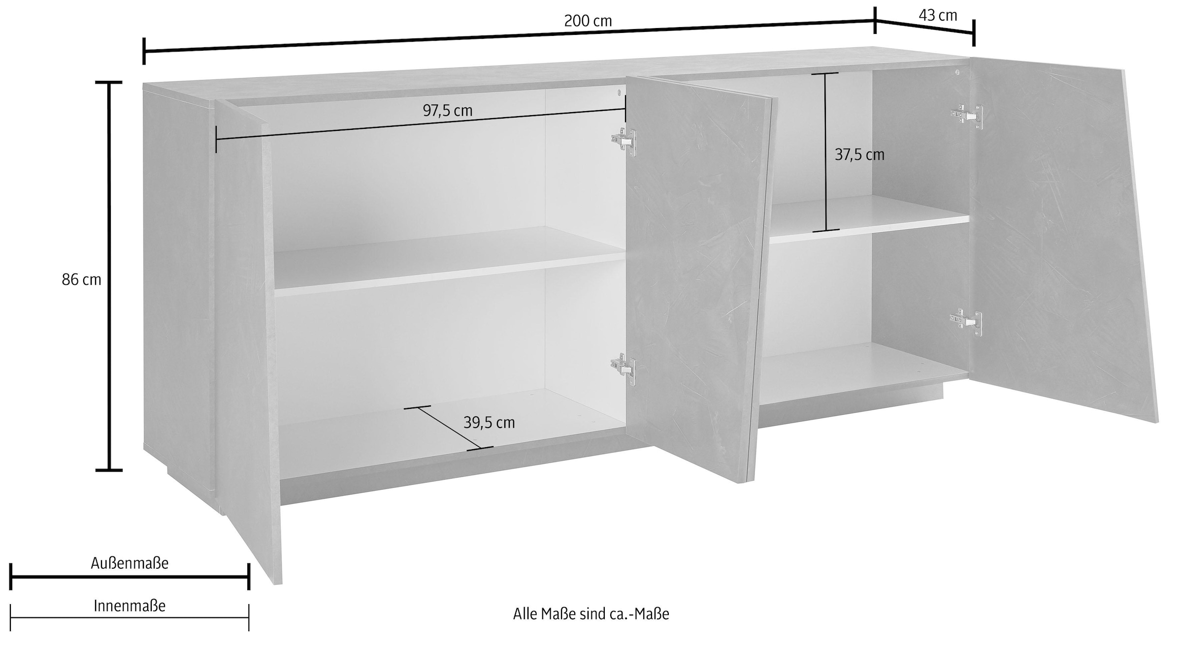 INOSIGN Sideboard »Vega«, Breite 200 cm