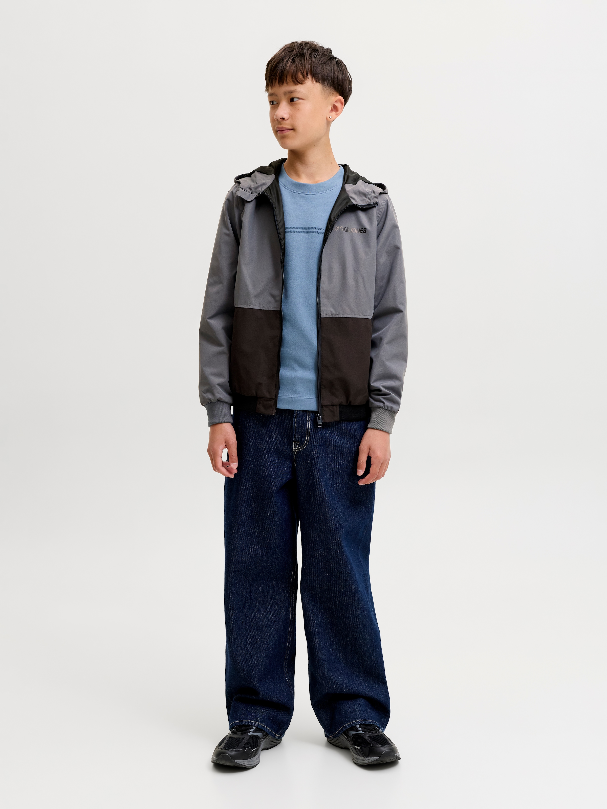 Jack & Jones Junior Veste d'extérieur »JJERUSH wasserabweisend, mit Kapuze, mattes Finish« avec capuche Polyester, coupe régulière