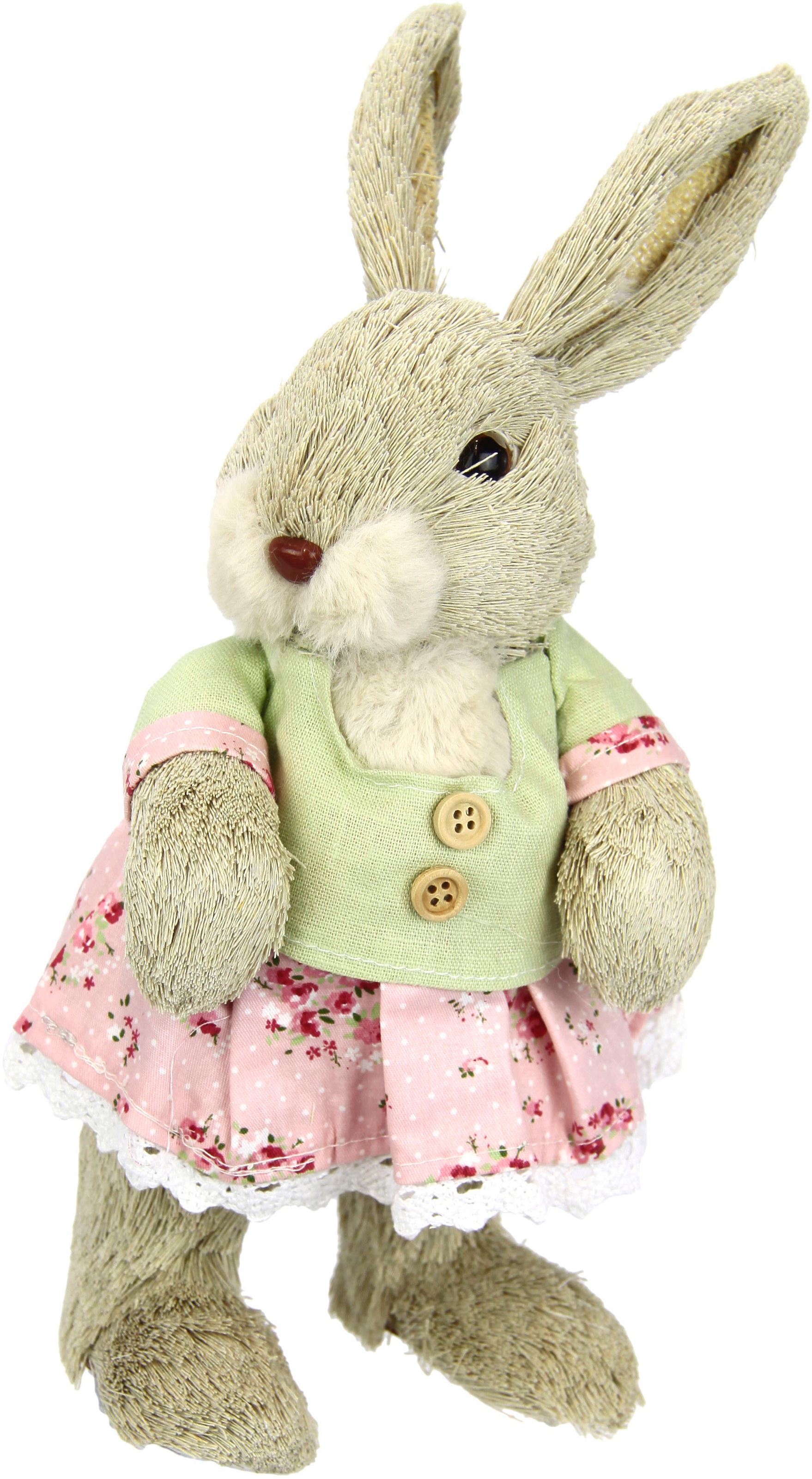 Image of I.GE.A. Osterhase "Hasenmädchen mit Rock, Frühjahrsdeko" Osterdeko aus Stroh, Dekofigur, Tierfigur, Ostern