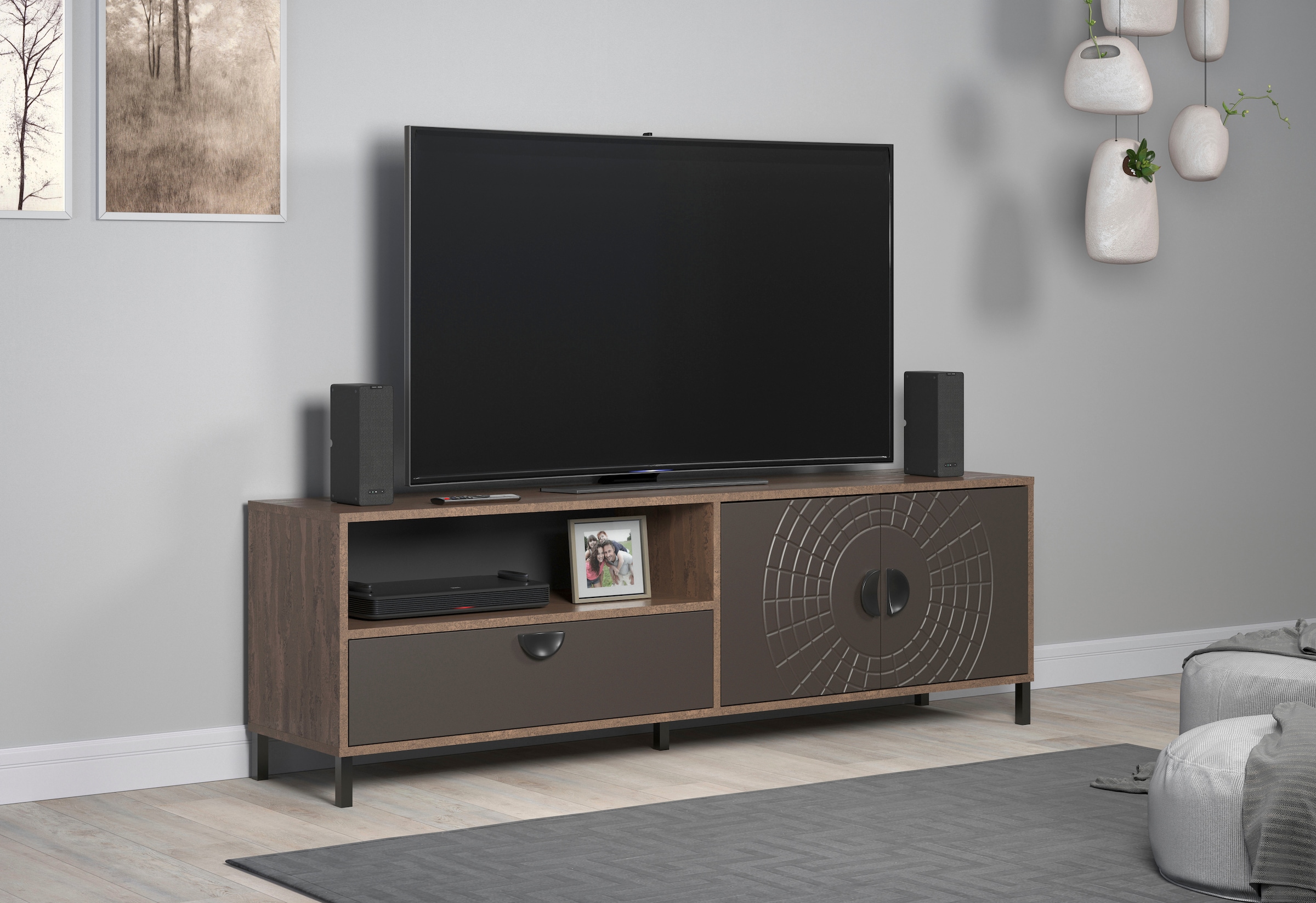 INOSIGN Lowboard »Fusion« 1 Stk. tlg. TV-Lowboard mit Soft-Close-Türen & Schubkasten – (B/T/H) 183/40/55 cm