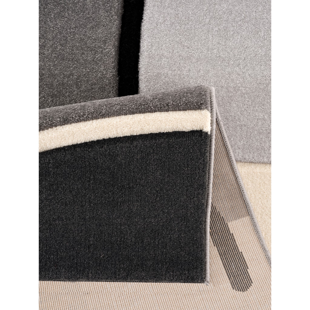 my home Teppich »Kjer«, rechteckig, mit handgearbeitetem Konturenschnitt im 3D-Design, Kurzflor