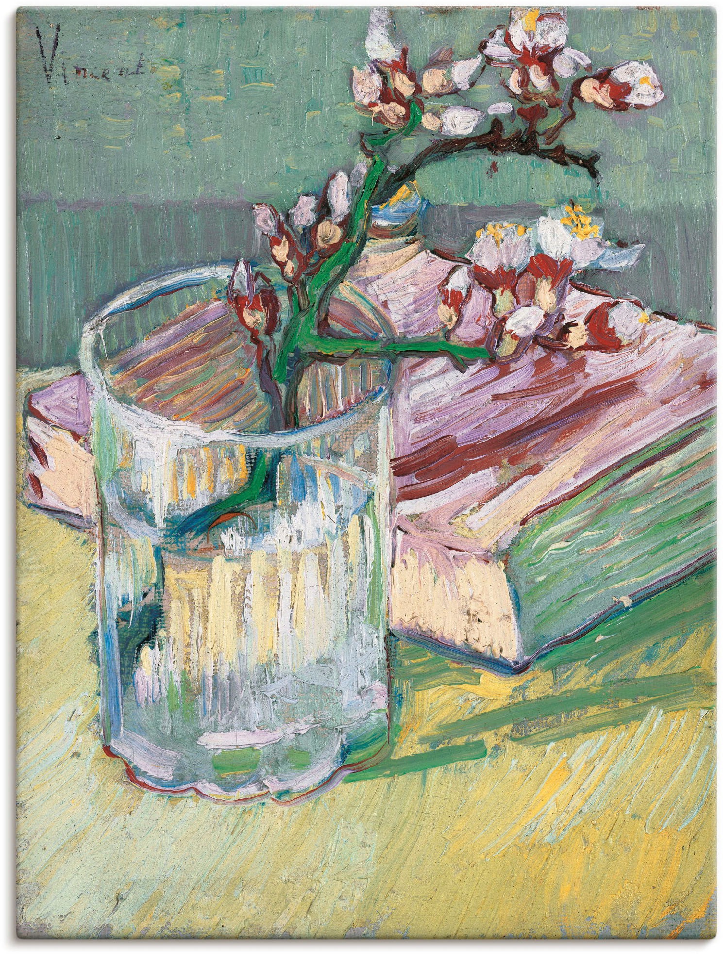 Image of Artland Wandbild »Stillleben mit blühendem Mandelzweig«, Arrangements, (1 St.), in vielen Grössen & Produktarten -Leinwandbild, Poster, Wandaufkleber / Wandtattoo auch für Badezimmer geeignet bei Ackermann Versand Schweiz