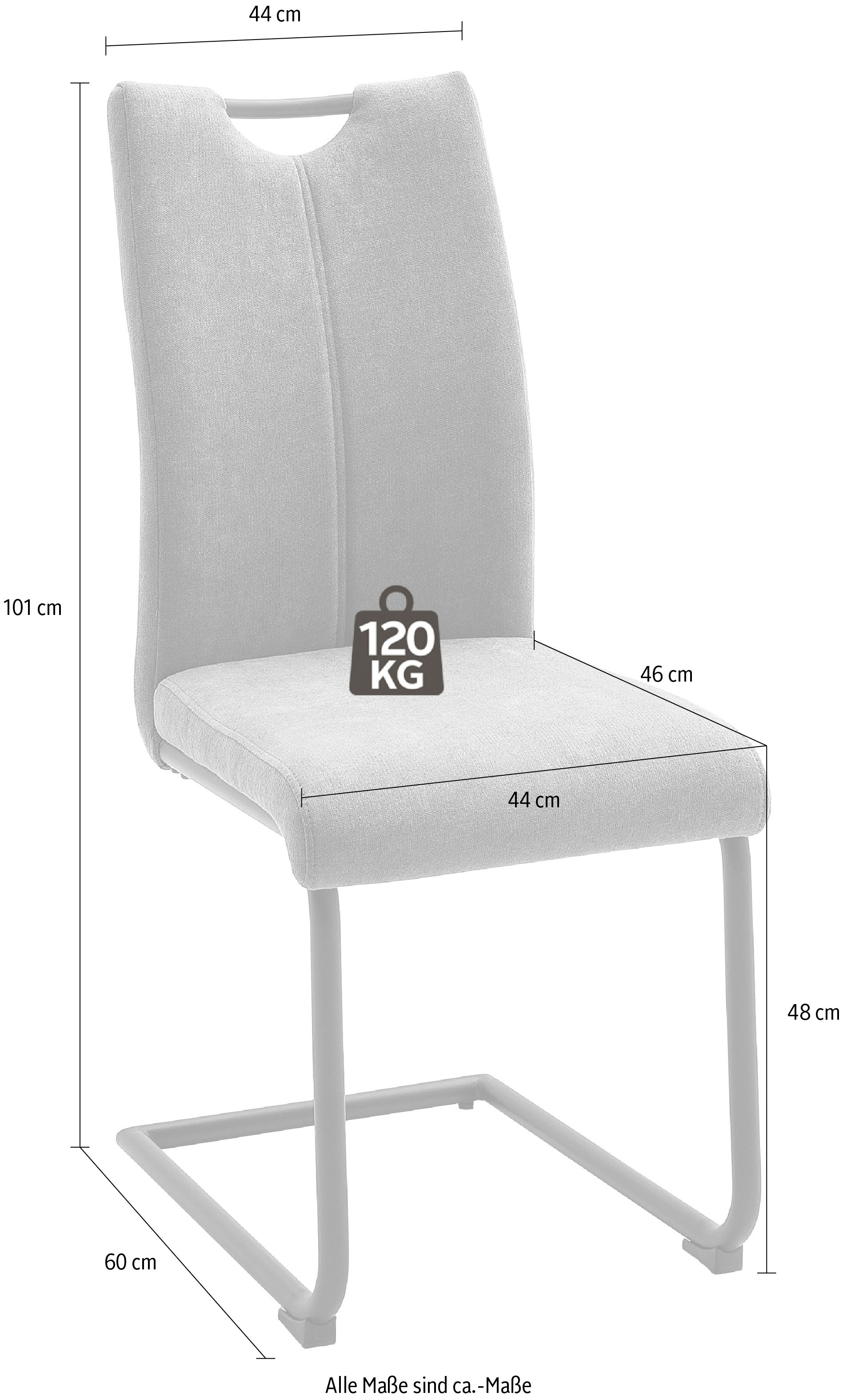 bis belastbar MCA furniture St., kaufen 4 120 4er-Set »Adana«, Freischwinger Stoffbezug, mit kg