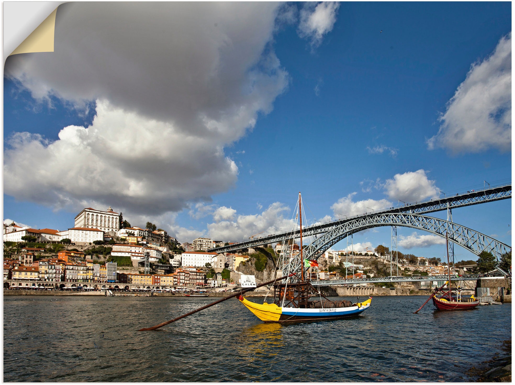 Image of Artland Wandbild »Porto Panorama mit Douro - Portugal«, Bilder von Europa, (1 St.), in vielen Grössen & Produktarten - Alubild / Outdoorbild für den Aussenbereich, Leinwandbild, Poster, Wandaufkleber / Wandtattoo auch für Badezimmer geeignet bei Ackermann