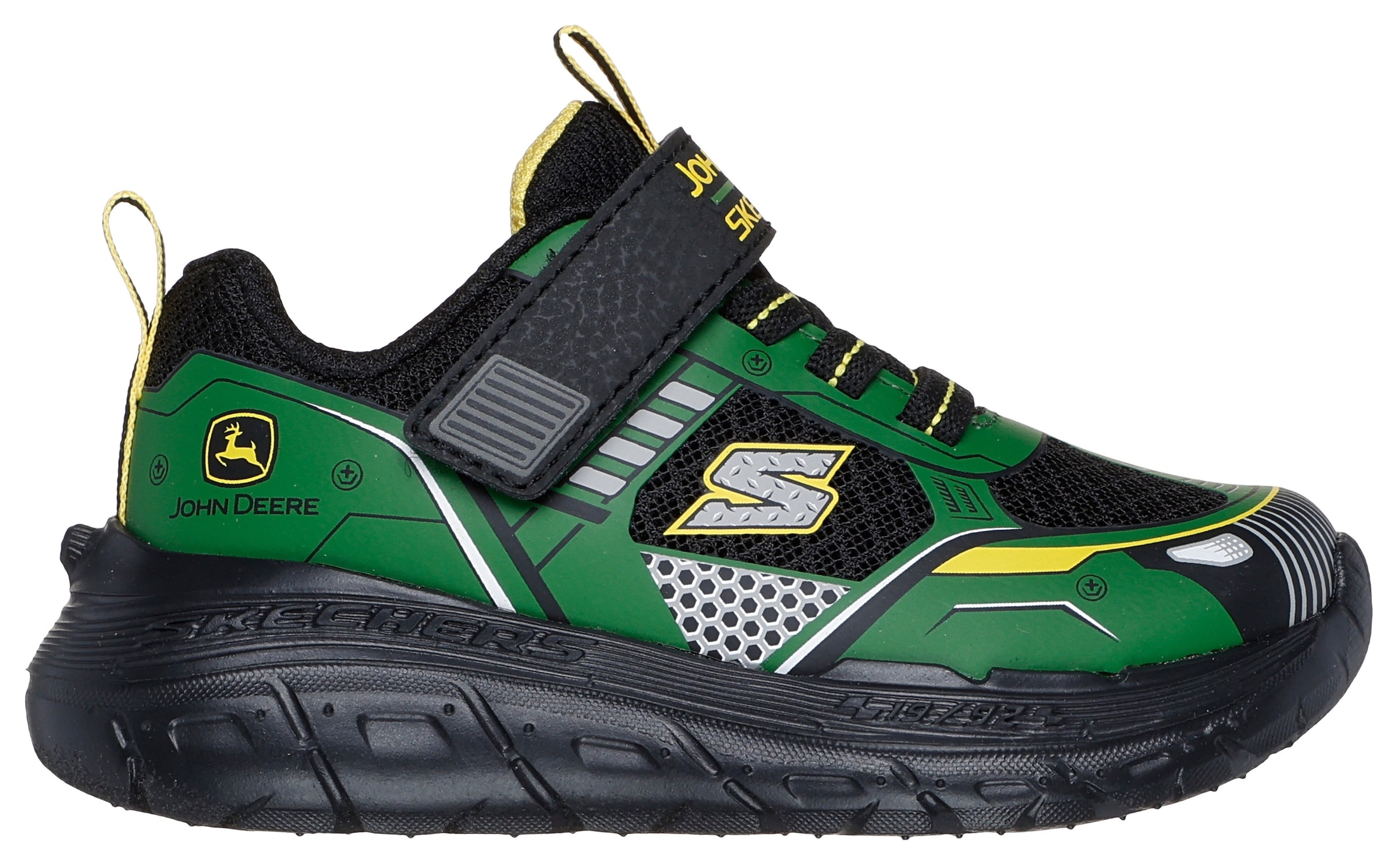 Skechers Sneakers »SKECH TRACKS-TRACTOR-TRONIX, John Deere«  , Klettschuh im John Deere Design, Grössenschablone zum Download