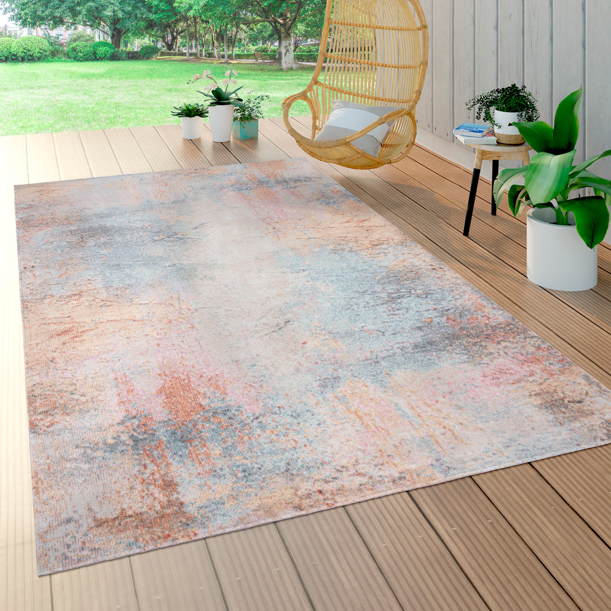 Image of Paco Home Teppich "Torres 273" rechteckig 8 mm Höhe modernes abstraktes Design, In- und Outdoor geeignet, Wohnzimmer