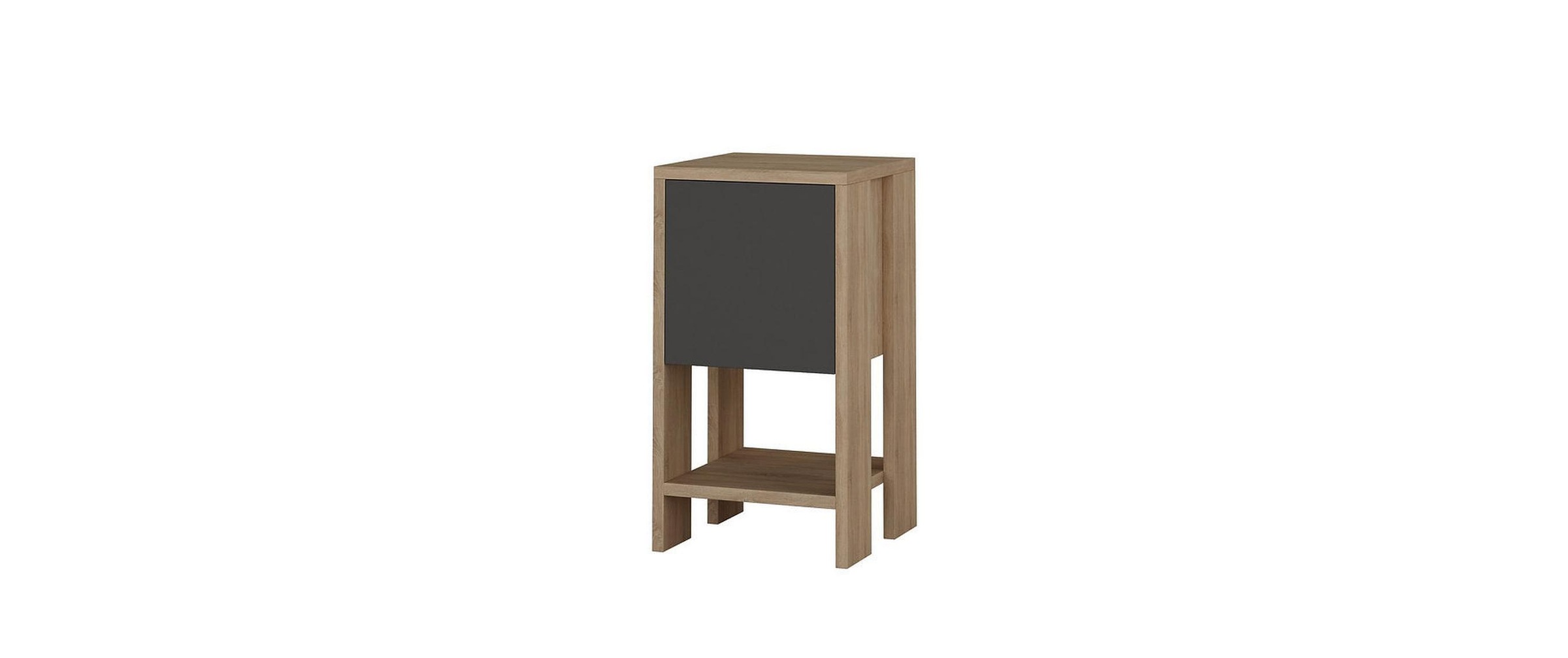 Image of WOODY FASHION Nachttisch "Ema 30 x 55 x 30 cm, Anthrazit/Nature"