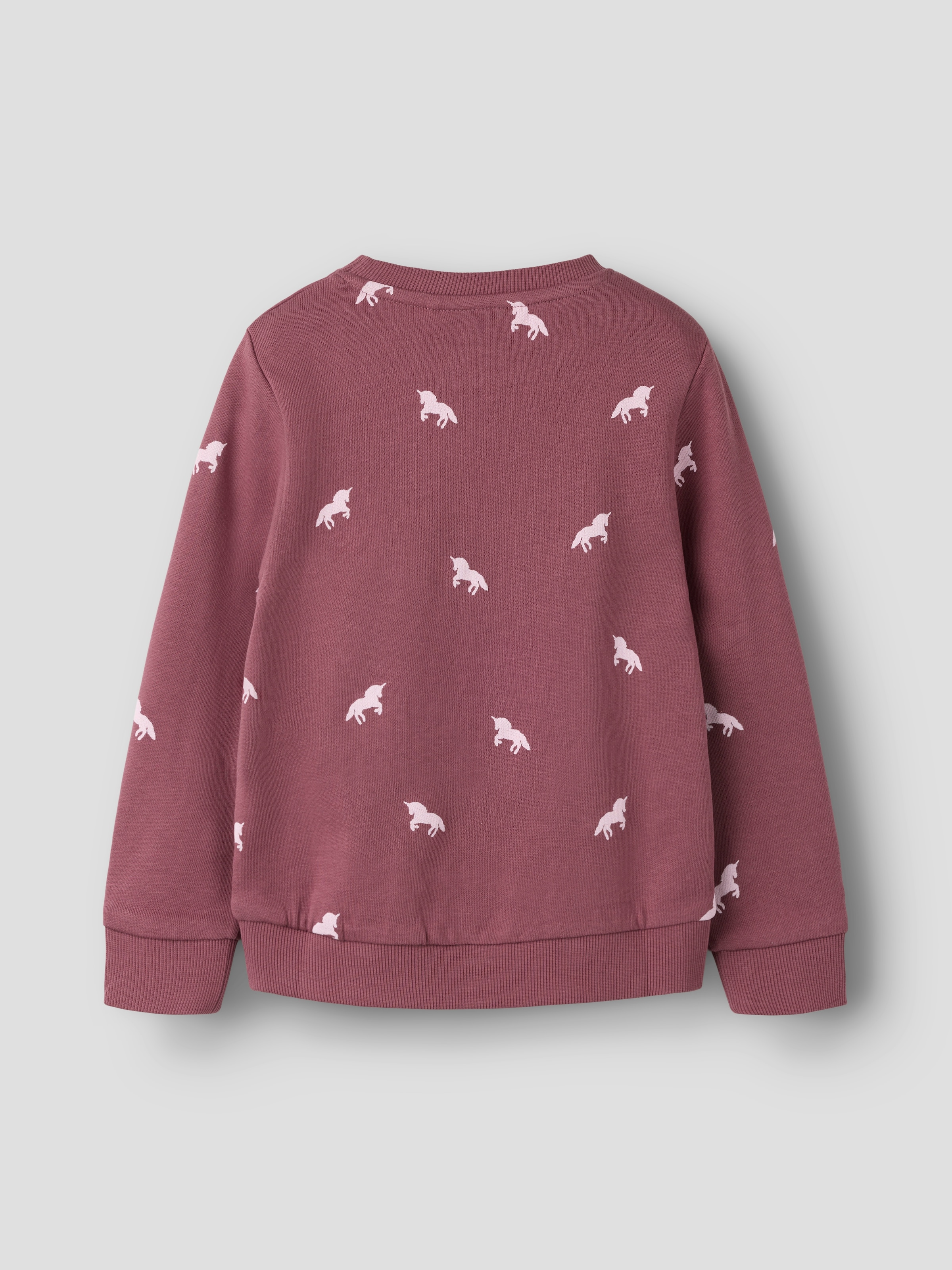 Name It Sweat-shirt »NMFVALBA – Sweater mit Herzchen-Alloverdruck und Rippbündchen«, imprimé, décontracté, coupe régulière, sweat, col rond
