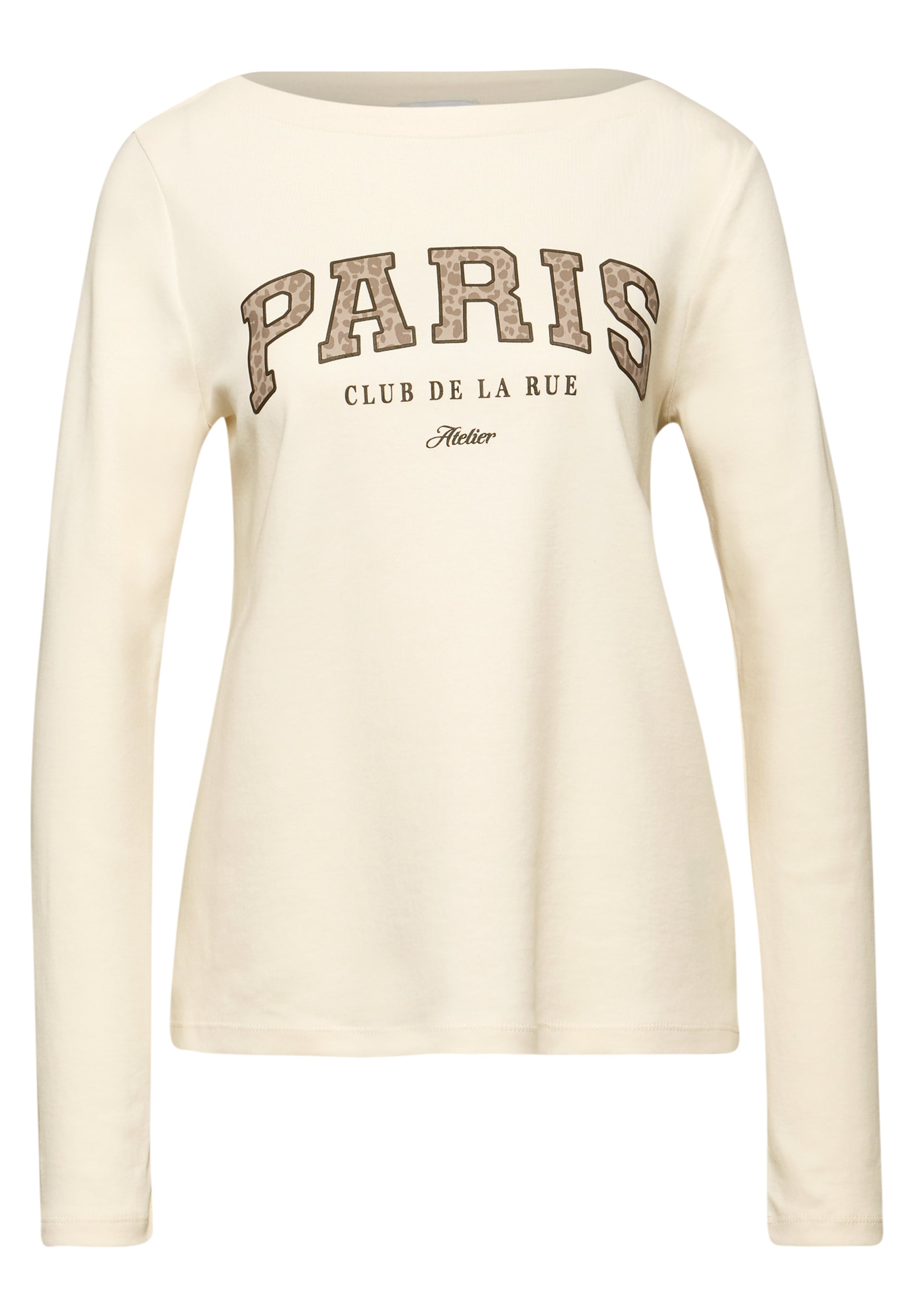 STREET ONE T-shirt à manches longues mit Print, Wording Print im Leo-Look
