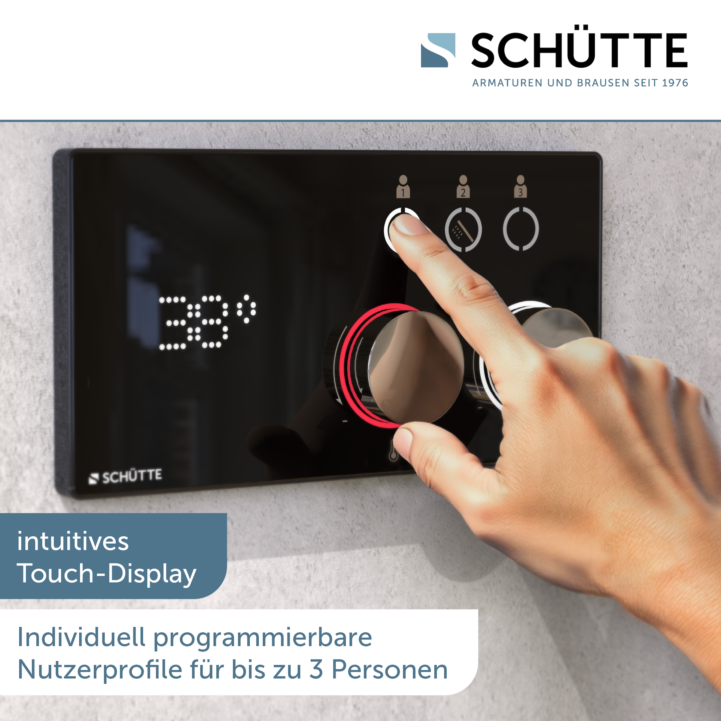Schütte Duschsystem »AQUADOT« Überkopfbrauseset mit digitalem Duschsystem