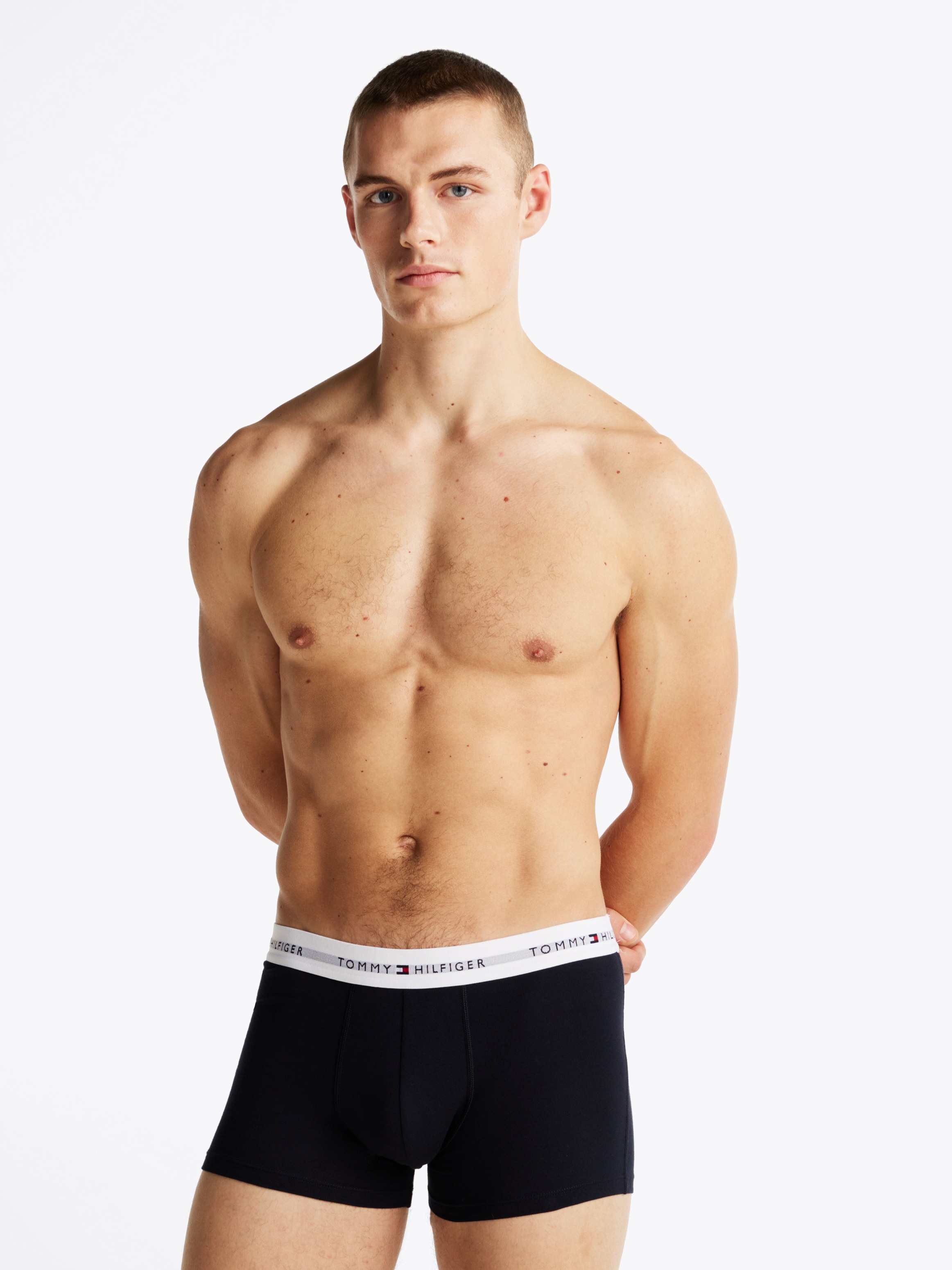 Tommy Hilfiger Underwear Trunk »3P WB TRUNK«, (Packung, 3 St., 3er-Pack), mit kontrastfarbenem Logobund