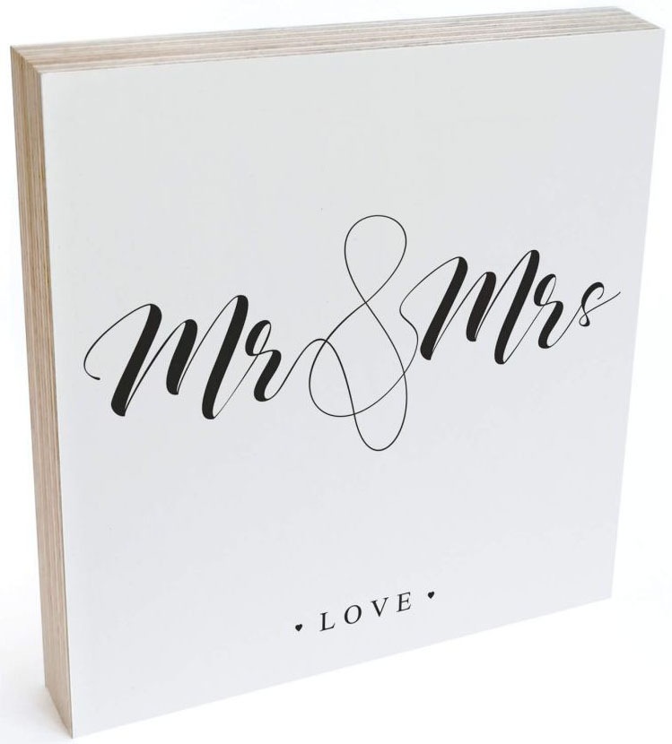 Image of Wall-Art Holzbild »Tischdeko Mr and Mrs Holzbild«, (1 St.) bei Ackermann Versand Schweiz
